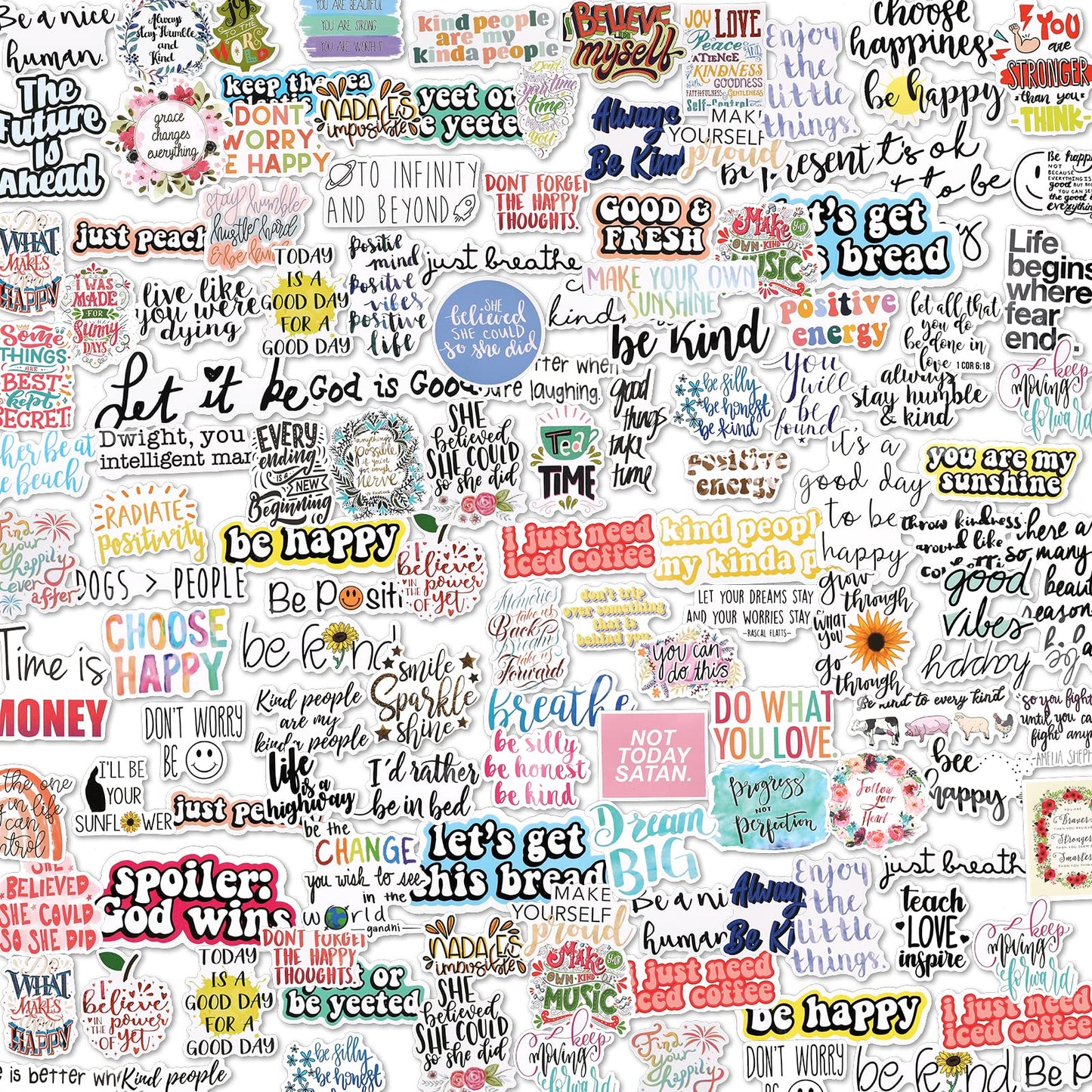 cobee Inspirational Quote Stickers,100 Pieces Motivational Stickers Aesthetic Decal Waterproof Bottle Sticker Positive Sticker for Students Teachers Laptop Scrapbooking, Journal