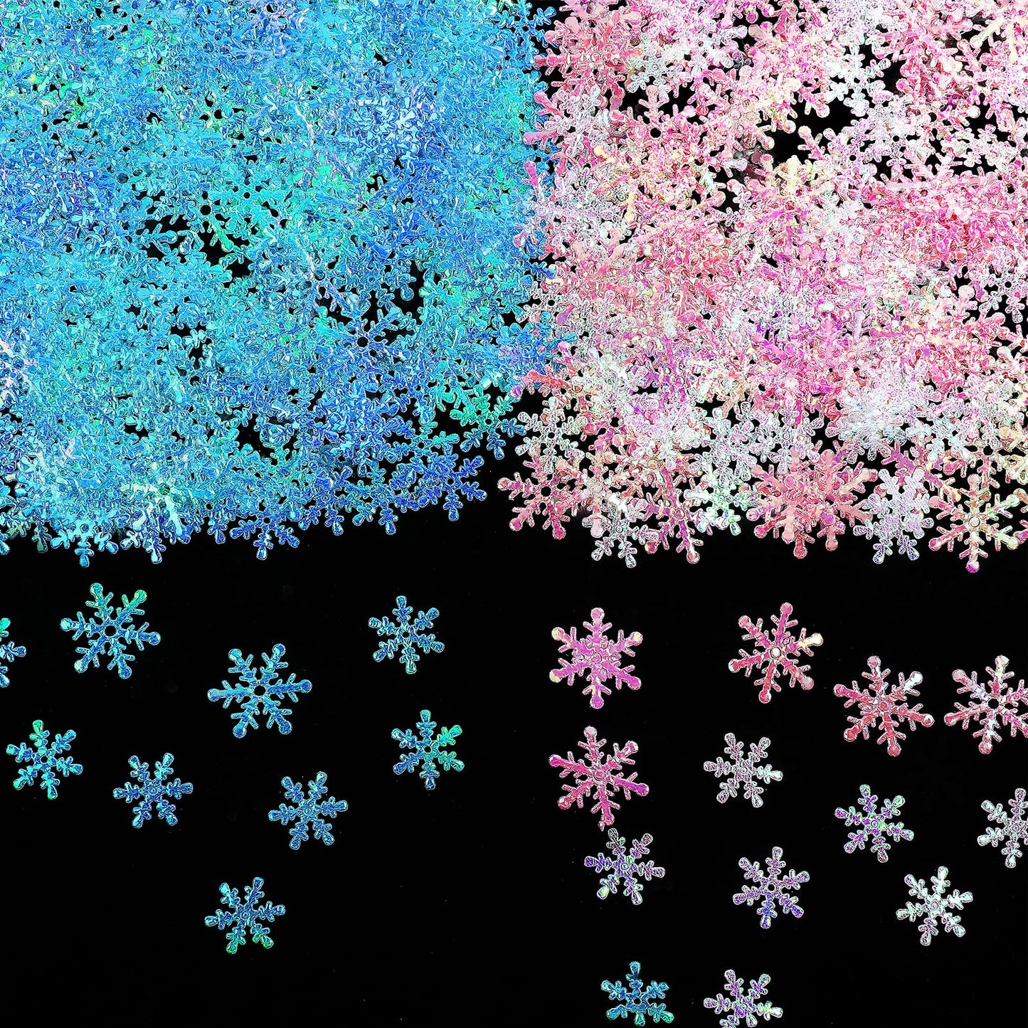 Cobee Glitter Snowflake Confetti, 1200 Pieces Snowflakes Confetti Decorations for Christmas Xmas Table Confetti Winter Confetti for Snow Party DIY Holiday Wedding Party Decoration