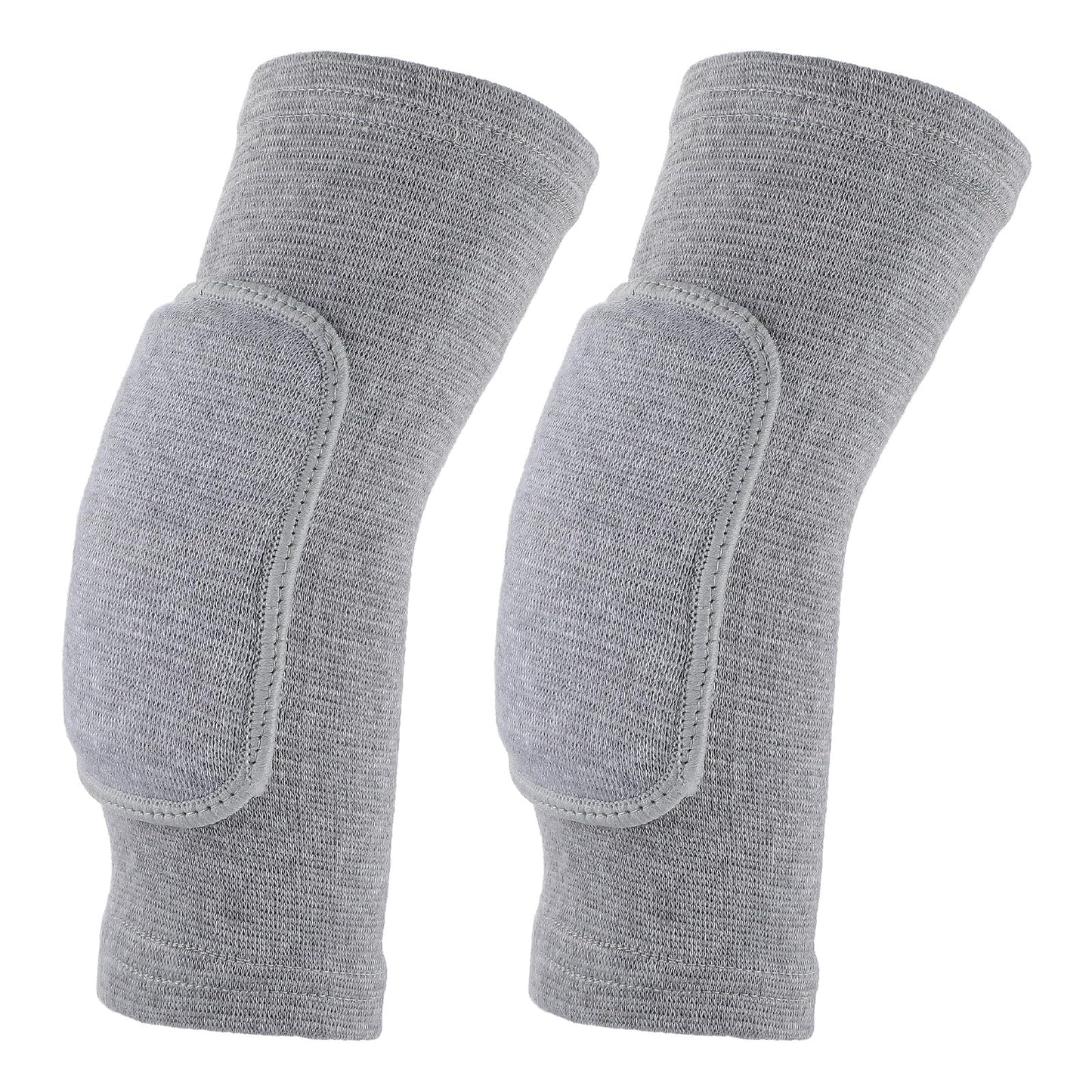 Amabro Volleyball Elbow Pads, Compression Elbow Pads Breathable Elbow Wraps with Thick Sponge Arm Brace Support Fitness Arm Knee Protector Band for Women Men Girls Boys Sports, Pack of 2(Gray)