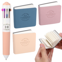Molain 3Pcs Mini Travel Sketchbook with Colorful Pen, 5x5cm Mini Pocket Sketchbook Travel Watercolor Journal Portable Note Pad for Artists Students Gift(Khaki, Dark Blue, Pink)
