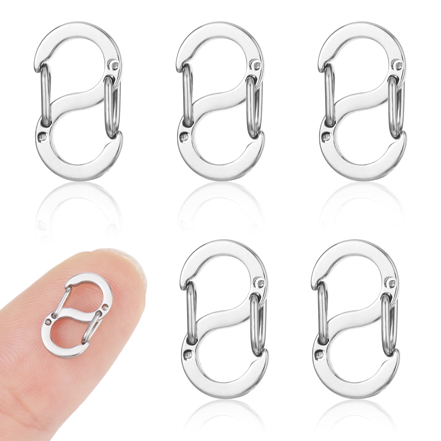 DOPENSPI 5 Pcs Double Opening Lobster Clasp, Stainless Steel Necklace Shortener Clasps Bracelet Closures Connectors Bracelet Clasps Necklace Separator for DIY Jewelry Making Repair
