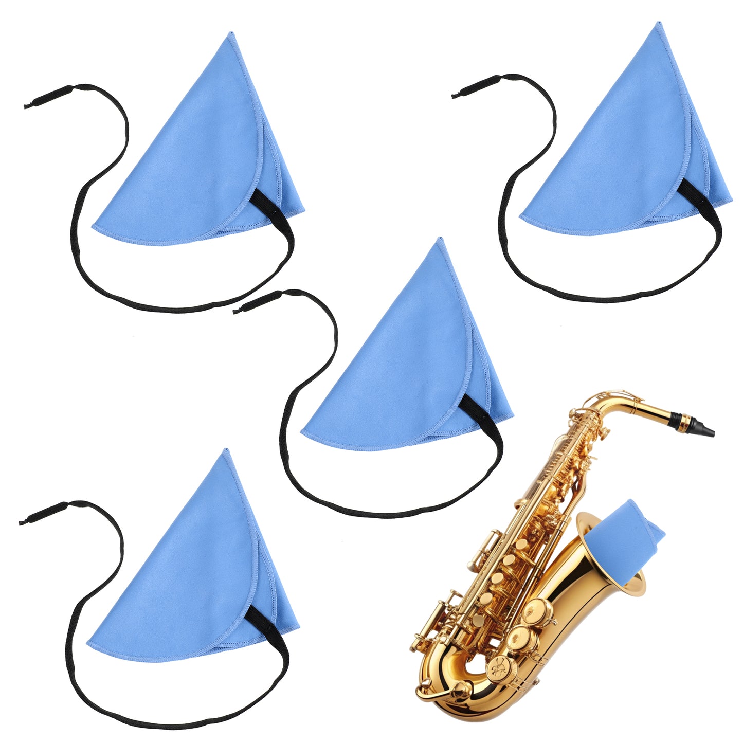 Yuanchu 4 Pcs Clarinet Cleaning Swabs, Clarinet Cleaning Cloth Clarinet Flute Swab Clarinet Cleaning Swab Cleaner For Inside Tube Of Clarinet Piccolo Flute Sax Saxophone(Blue)