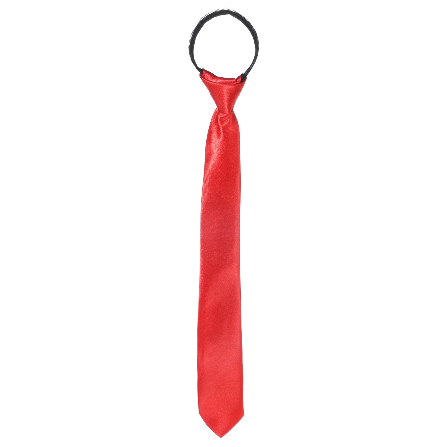 TIESOME Red Tie for Kids, Adjustable Zipper Ties, Solid Color Red Ties for Wedding, School Graduations, Uniforms, and Church Events