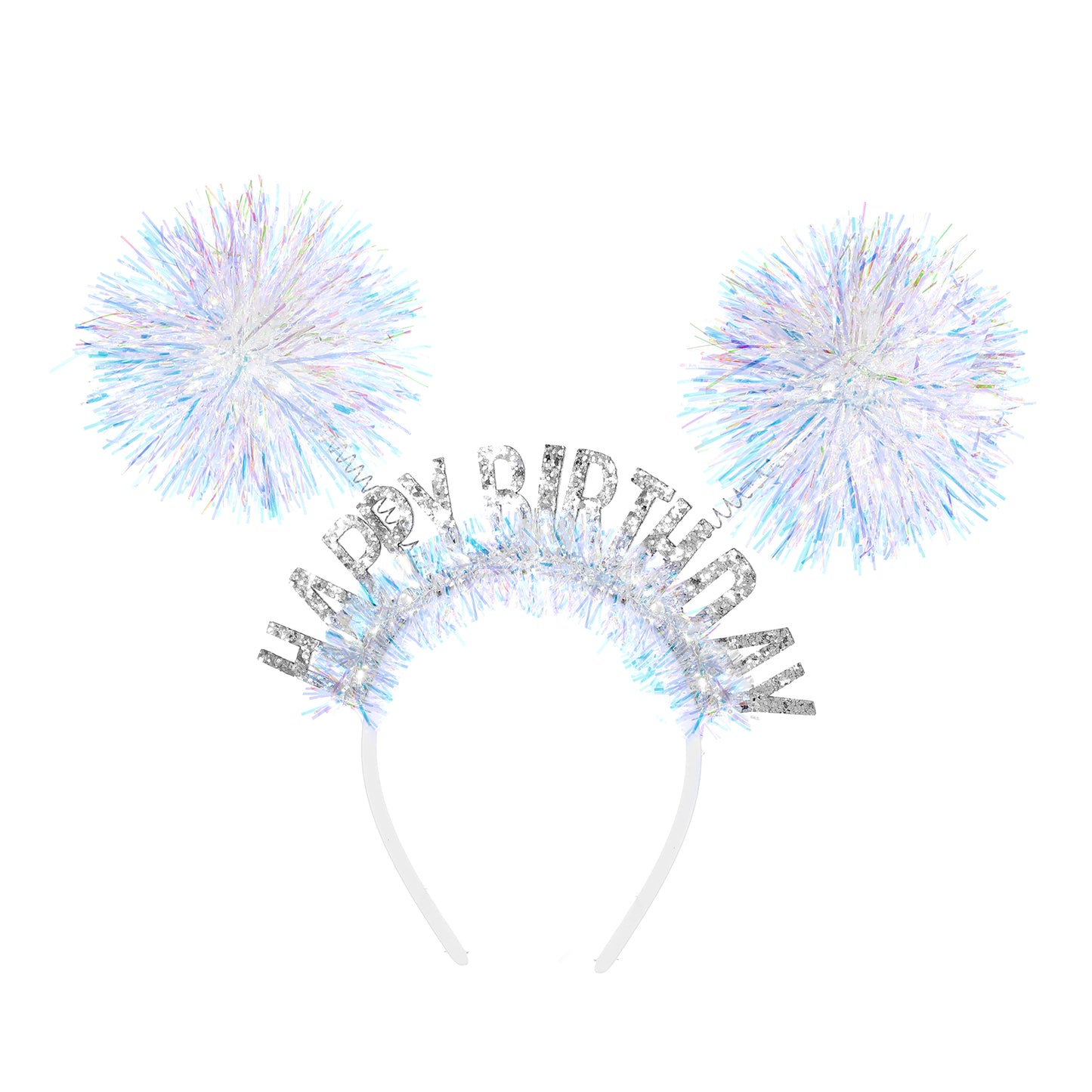 Bewudy Happy Birthday Headband, Birthday Headband For Women, Birthday Crown, Hair Loop Cosplay Crazy Hair Day Accessories For Girls Birthday Gifts For Women White Accessories (White)