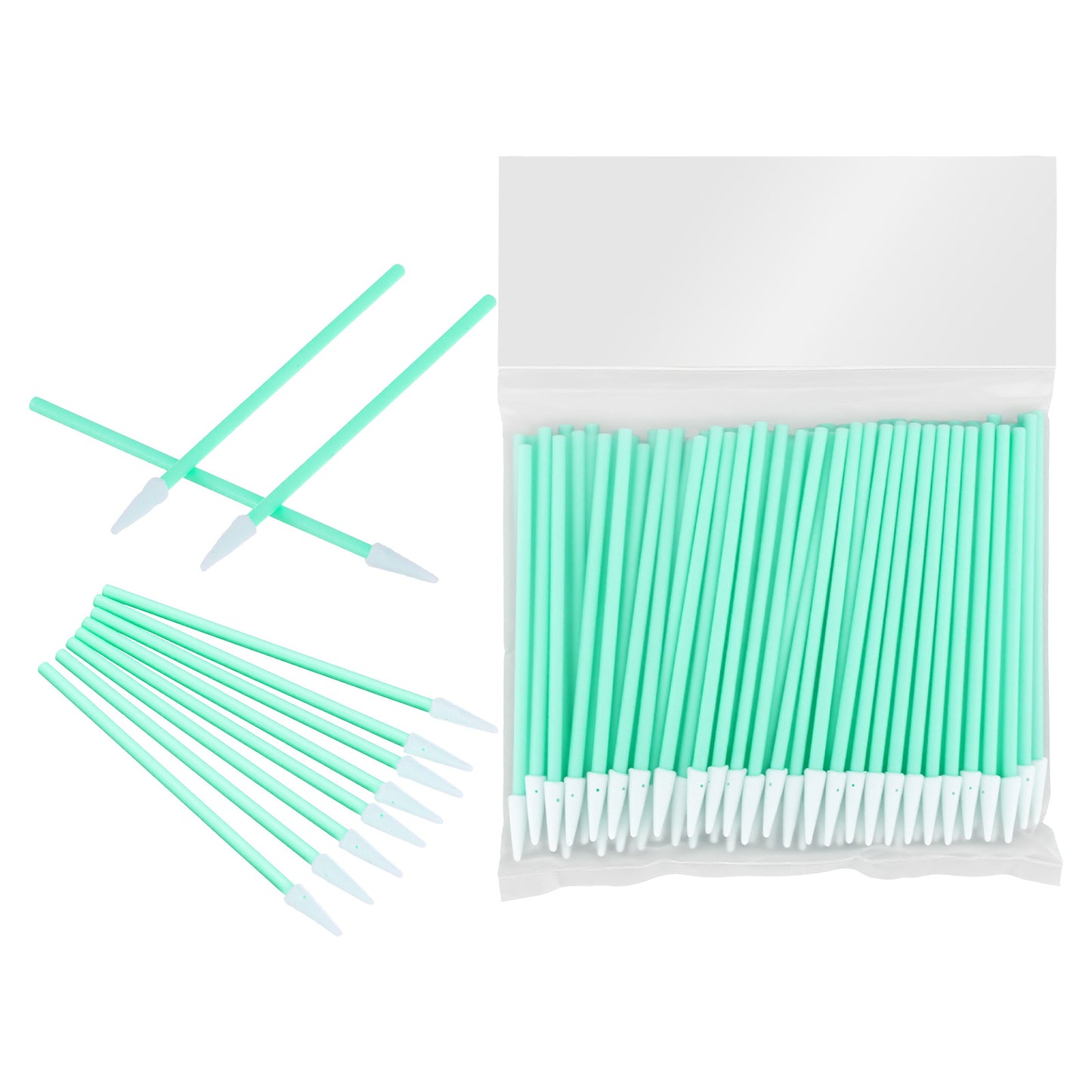 DOPENSPI 100PCS Pointed Foam Swab, Dust Free Cleaning Swab Anti-Static Swabs Tapered Tip for Inkjet Printer Print Head Camera Optical Lens