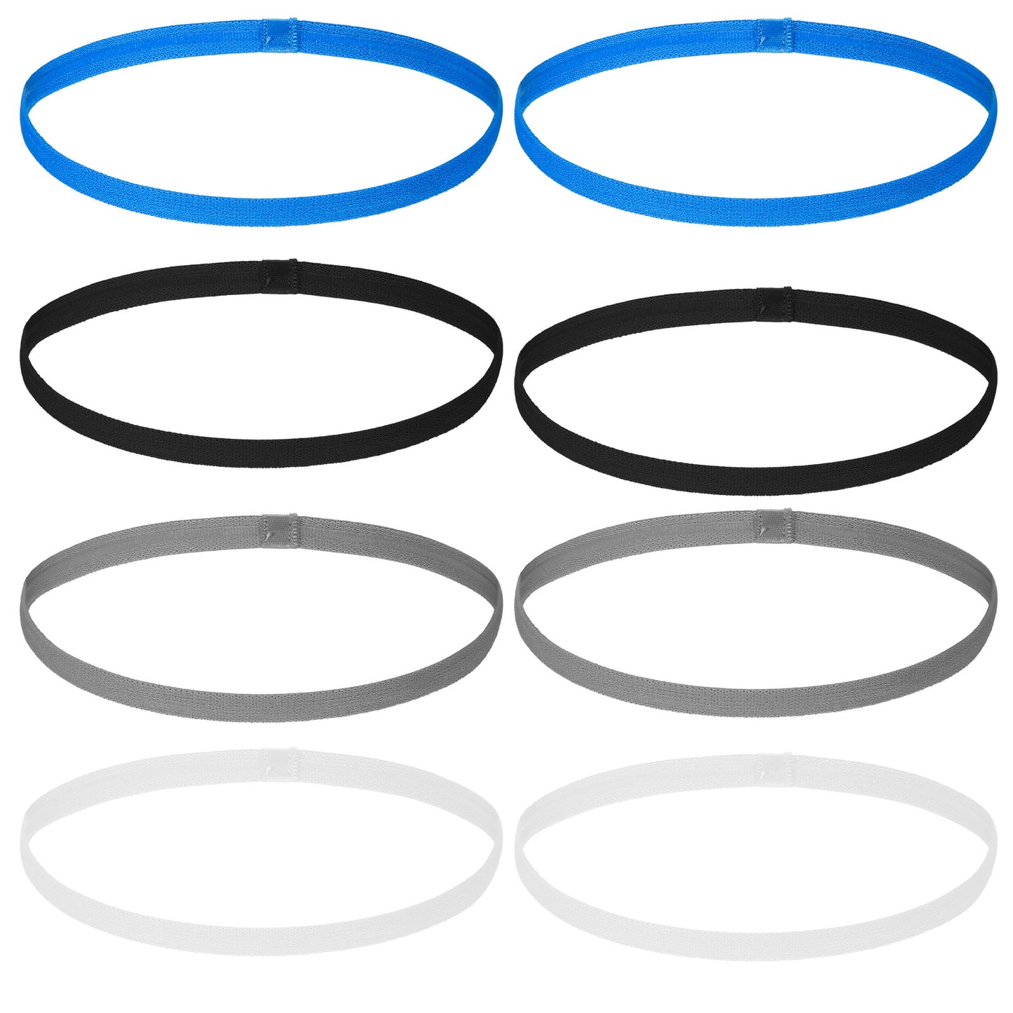 simarro 8Pcs Elastic Headbands for Women, Thin Elastic Sports Headbands Stretchy Skinny Non-Slip Athletic Hair Bands for Women Men Workout Running