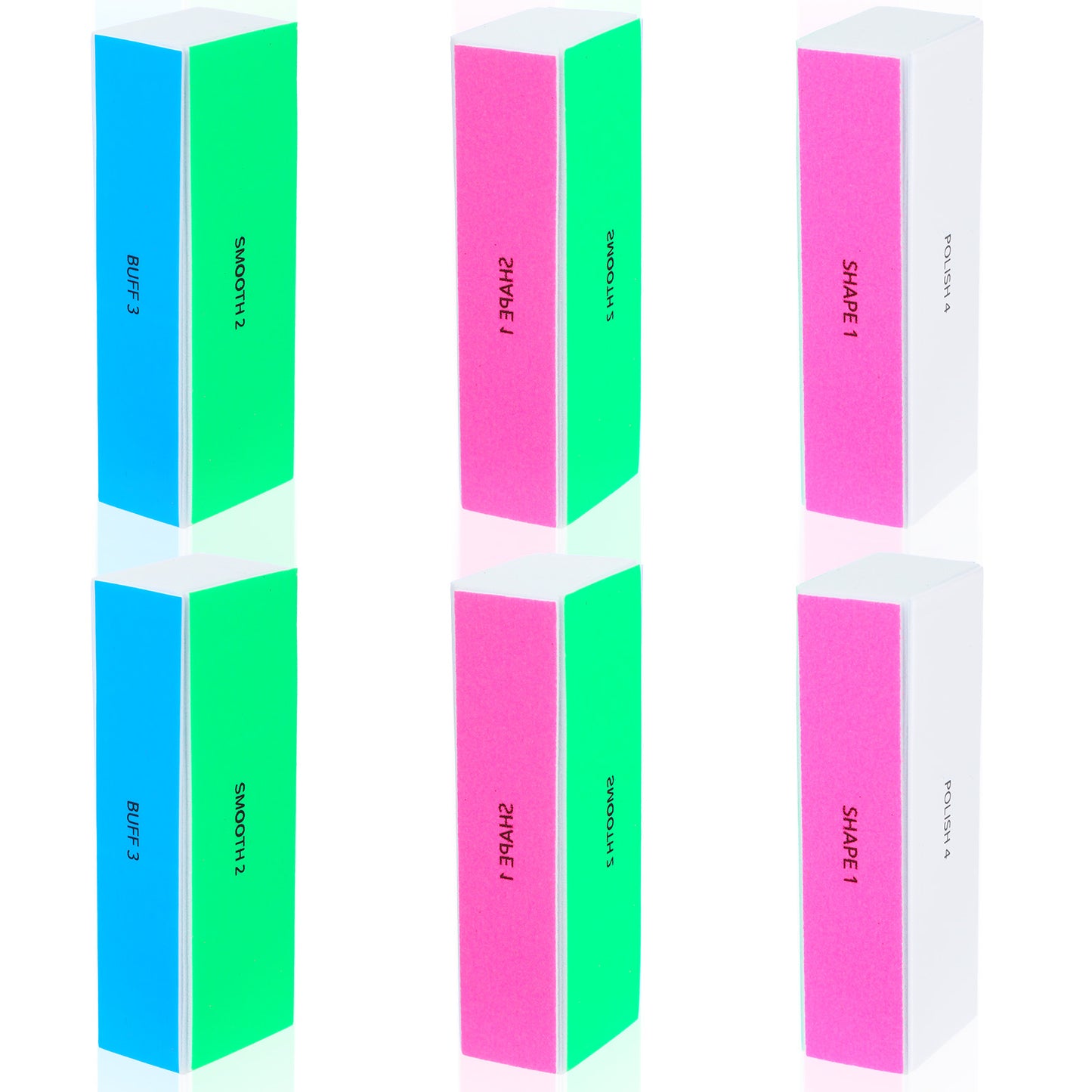 DOPENSPI 4-Way Nail Buffer Block (6 Pcs), Nail Files Buffers Square Sponge Nails Buffer Block Grit Polishing Blocks Nails Shine Buffers for Smoothing Home Salon Use
