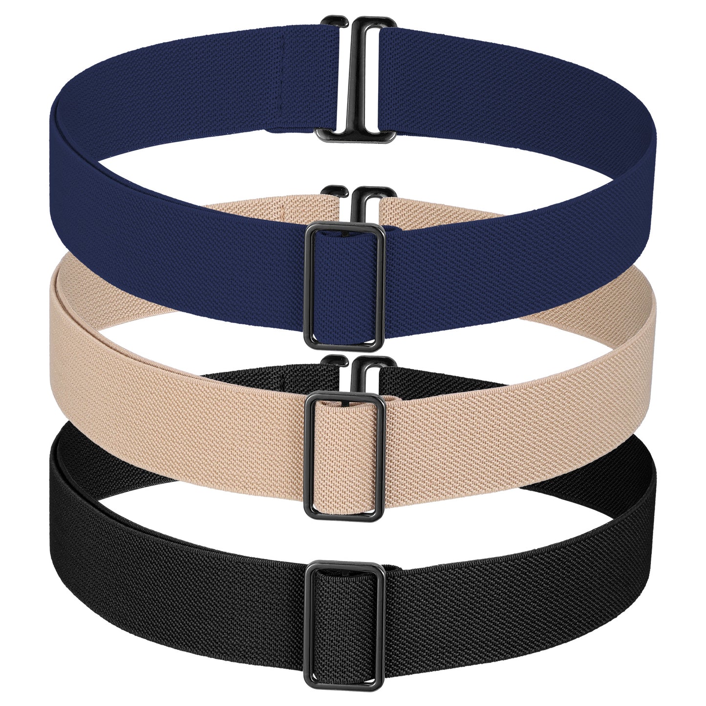 Cobee 3Pcs Elastic Belts for Women, Invisible No Show Stretch Belt, Womens Belts for Jeans Sweater Tuck Band Jeans Dresses(Style A)