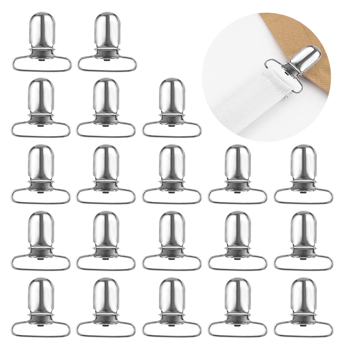 20 Pcs Sheet Fasteners, Secure Bedding with Durable Suspender Clips, Sheet Straps Suitable for Bed Sheet Cover, Link Fastening Accessories (Coated type)