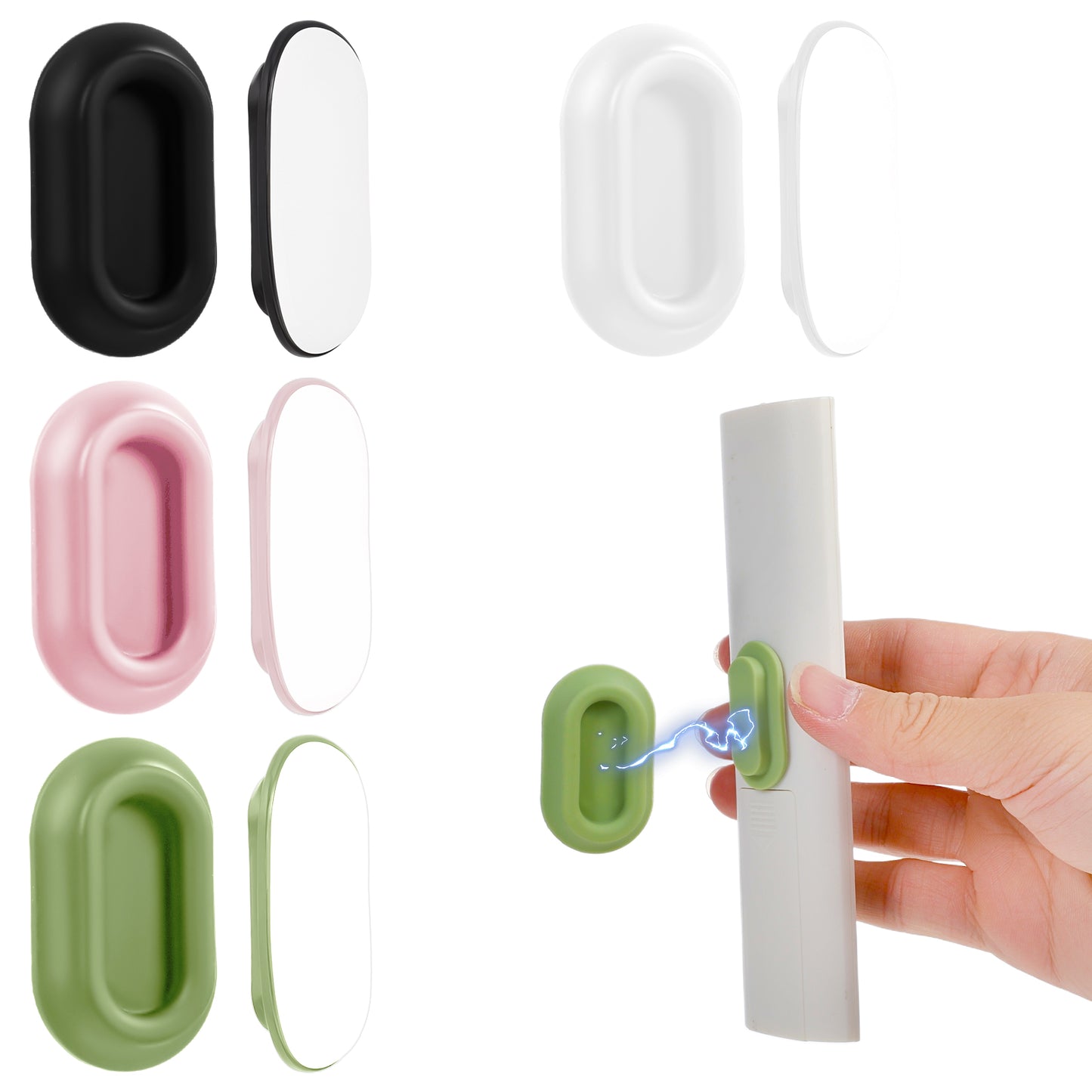 Giantree 4Pcs Remote Control Holder, Magnetic Remote Control Holder, Remote Holder Wall Mount Holder, Hole Free Remote Control Organizer Storage for TV, Fan and Air Conditioner Wall Holder(Multicolor)