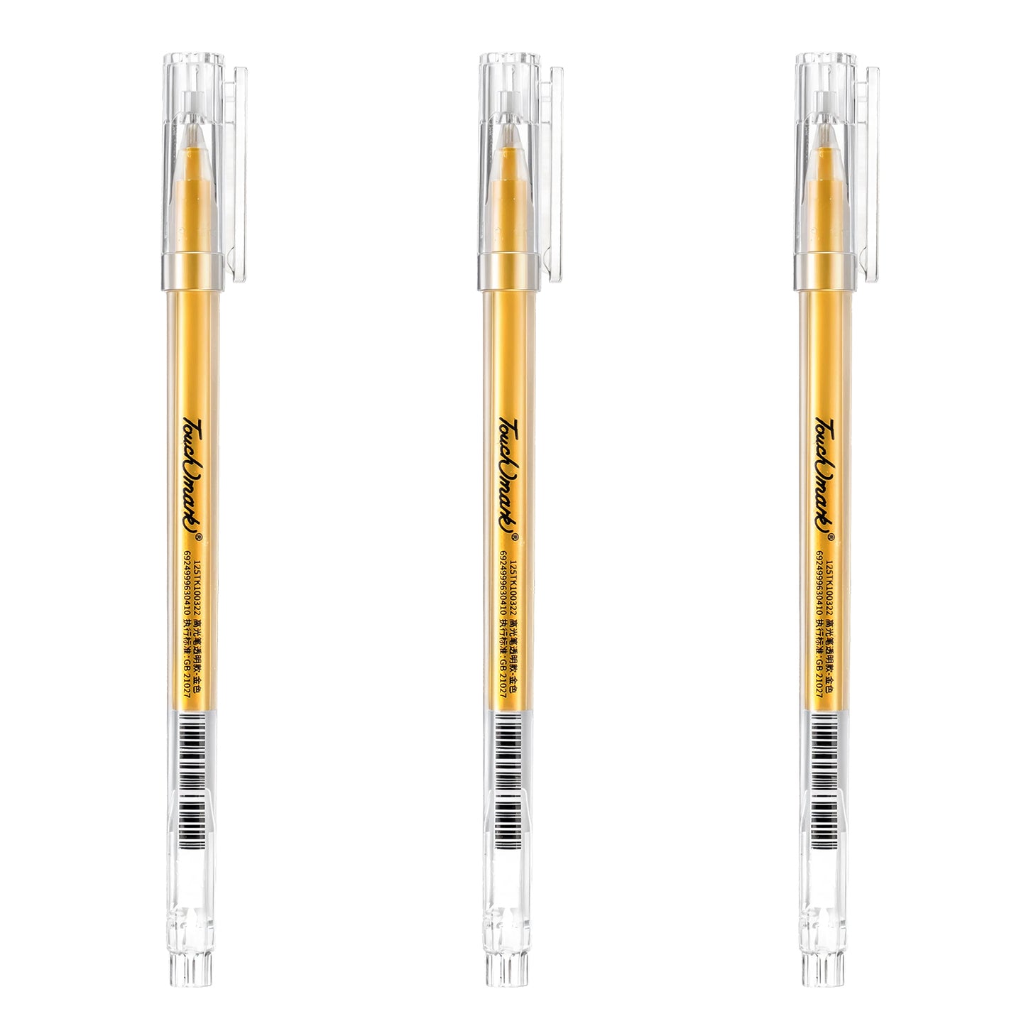 Yuanchu Gold Gel Pens, 3 Pack 1.0mm Gold Ink Pen for Art Black Paper Golden Drawing Pens for Artists Sketching Illustration Card Making Coloring