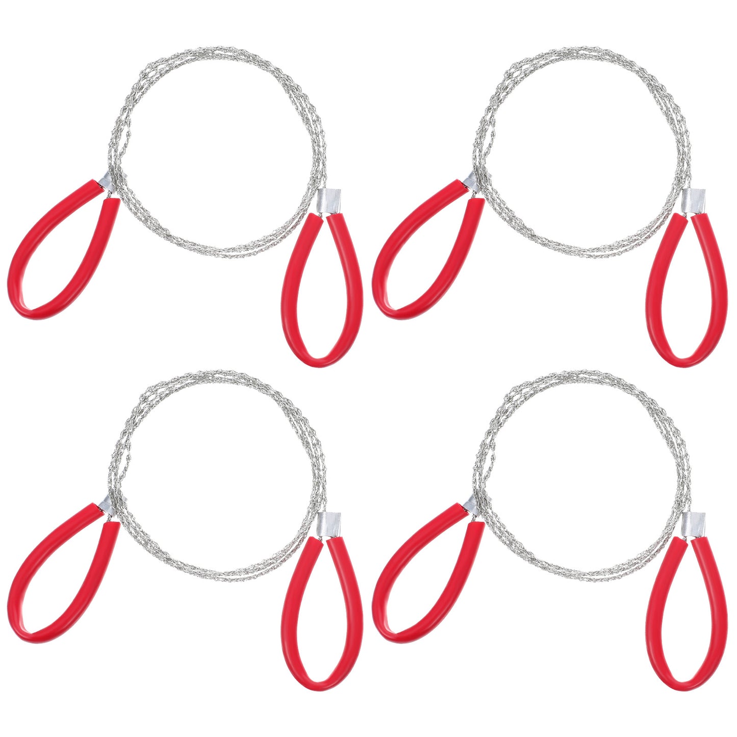 HJZHII 4Pcs Stainless Steel Cable Saw, Hand Pocket String Rope Saw Emergency Survival Wire Camping PVC Pipe Cable Cutting Tool for Wood Trees Cutting Hiking Travel Hunting 25.59in