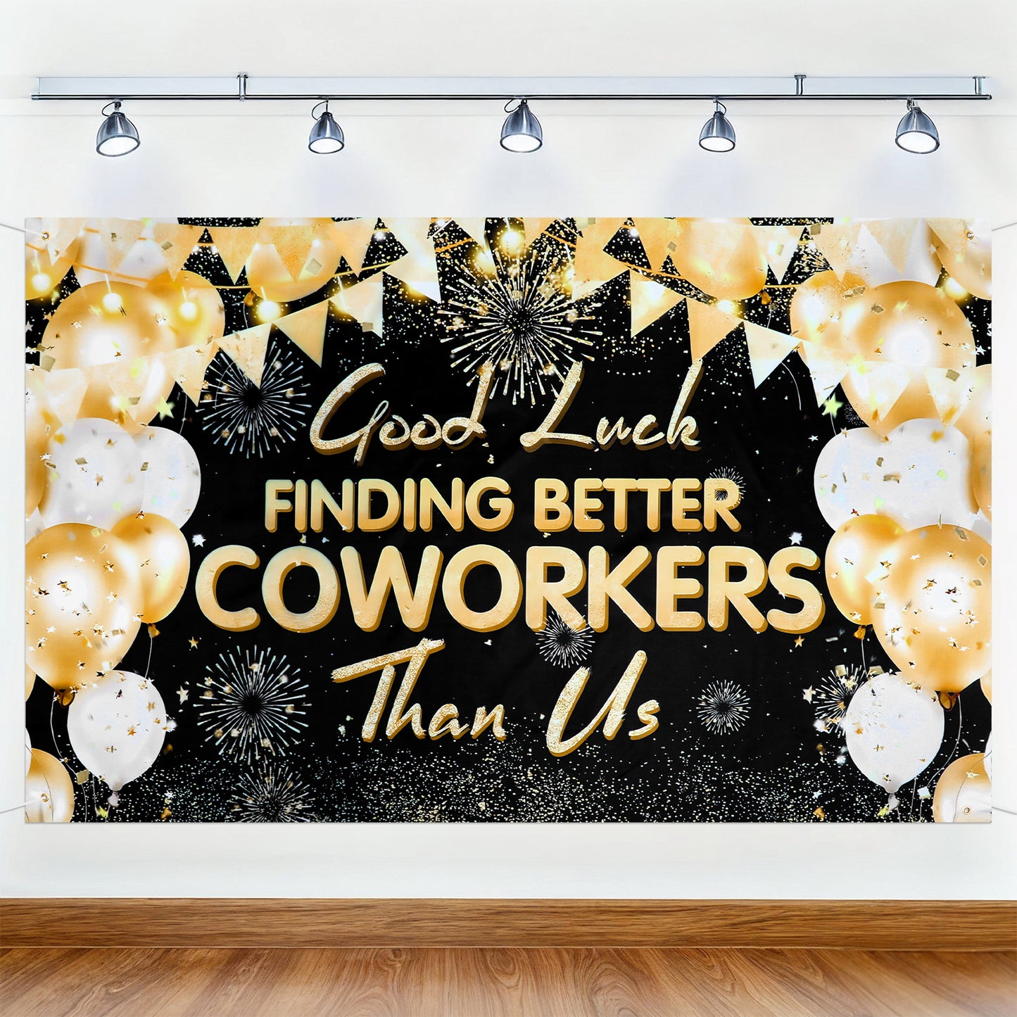 MBAIYO Good Luck Finding Better Coworkers Than Us Banner, Colleague Going Away Party Decorations Farewell Party Banner Decor for Colleague Going Away Good Luck Decorations