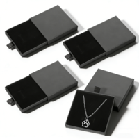 TIESOME 4 Pack Square Jewelry Gift Boxes, Black Cardboard Jewelry Box with Lids Small Gift Boxes Pendent Storage Case for Bracelets Earrings Necklaces Ring Gifts