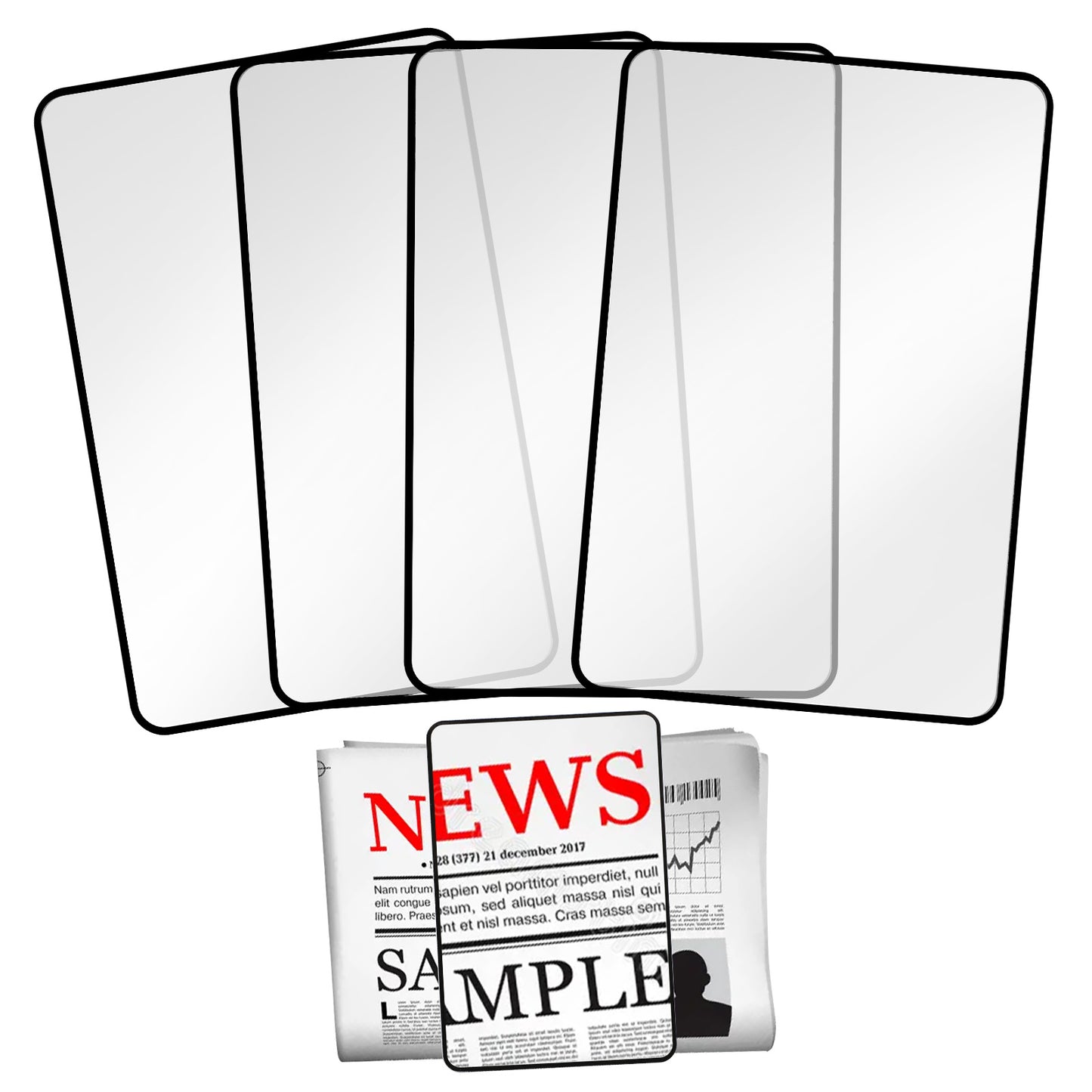 8 Pcs Page Magnifying Sheet for Reading 3X, Lightweight Full Page Magnifier, Optical Fresnel Lens Optical Page Magnifying Glass for Seniors and Low Vision Reading Inspection Coins Jewelry