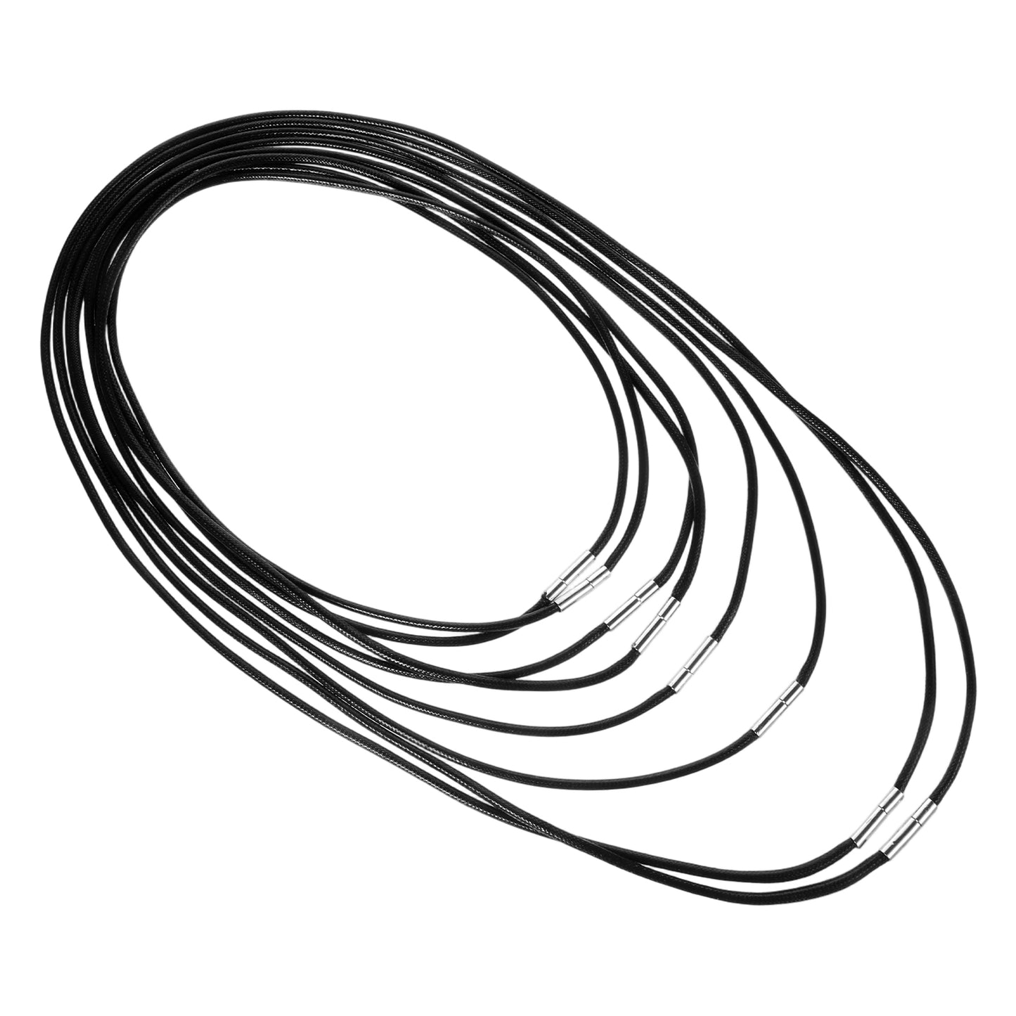 Molain 8Pcs Leather Necklace Cord, Black Leather Cord Woven Wax Rope Chain 18”/45cm 20"/50cm 22"/55cm 24"/60cm 28'' /70cm Adjustable Leathers Cords Necklaces for Men and Women Necklace String for Jewe