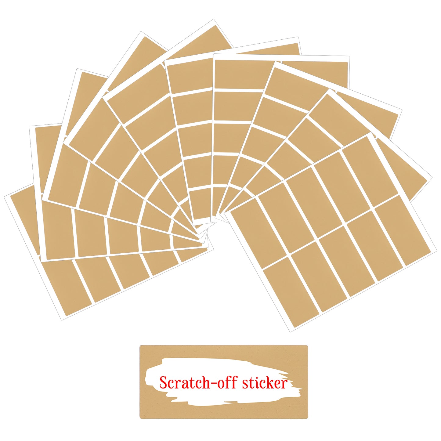 XLIUAX 200 Pack Scratch Off Stickers, Self Adhesive DIY Scratch Labels Gold Scratch Card Reveal Sticker for Weeding Party Game Gift Raffle Greeting Card Postcard Creating(Style A)