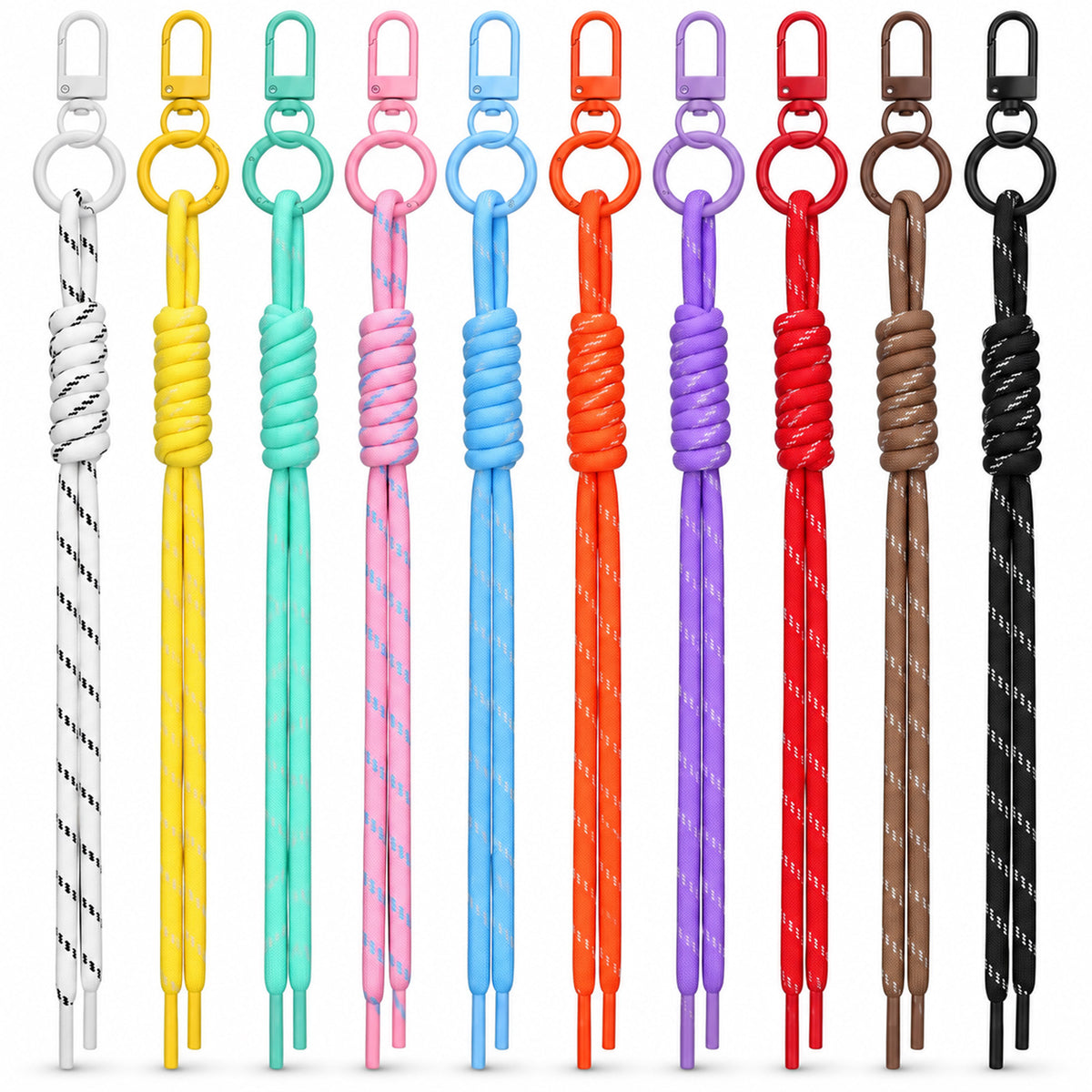 Amaxiu 20Pcs Paracord Keychain Kit, Paracord Keychain Bag Charm