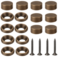 simarro 8Pcs Decorative Screws with Caps, Brass Screw Covers Caps Self Tapping Screws Fasteners Brass Upholstery Tacks for Mirror Furniture Cabinet Doors and Windows Fixing