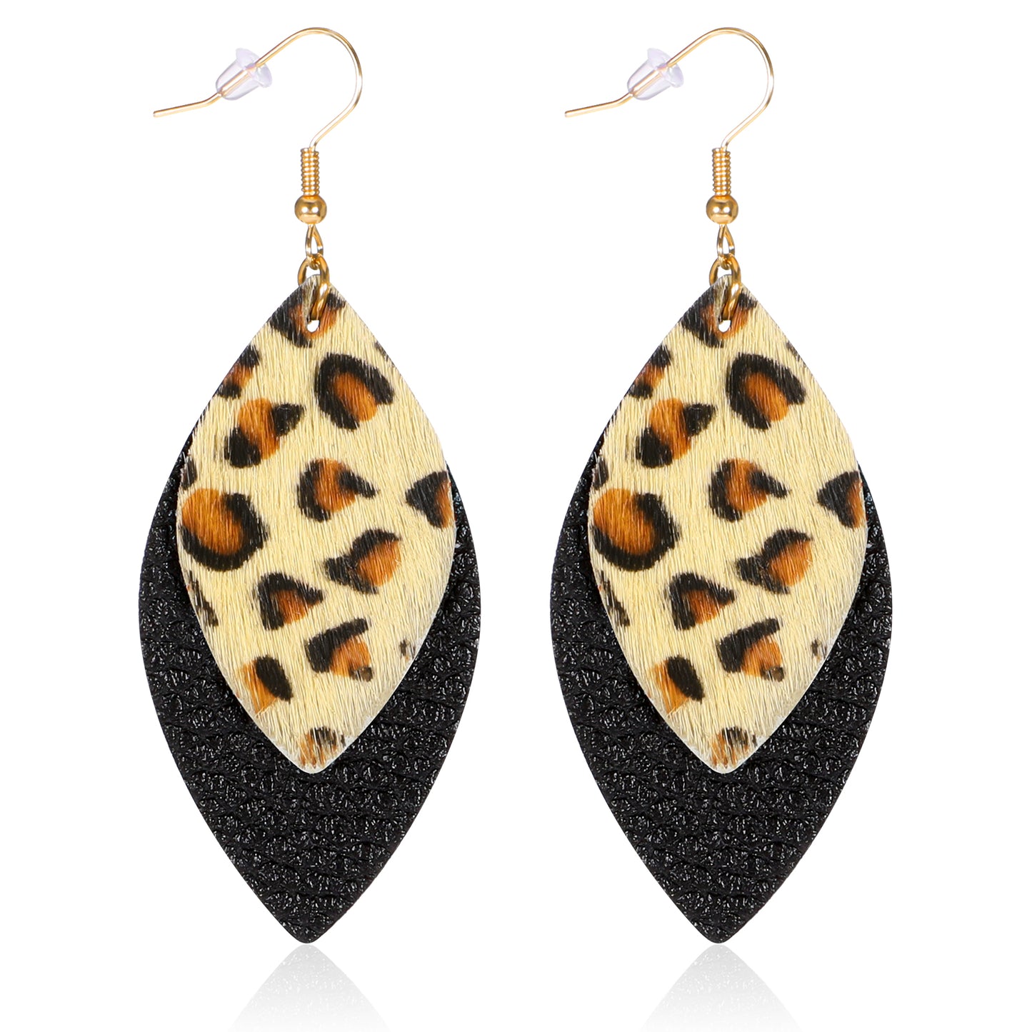 TIESOME Leopard Earrings For Women, Leather Leopard Print Earrings Boho Leopard Costume Earrings Fashion Cheetah Earrings Soft And Lightweight For Women