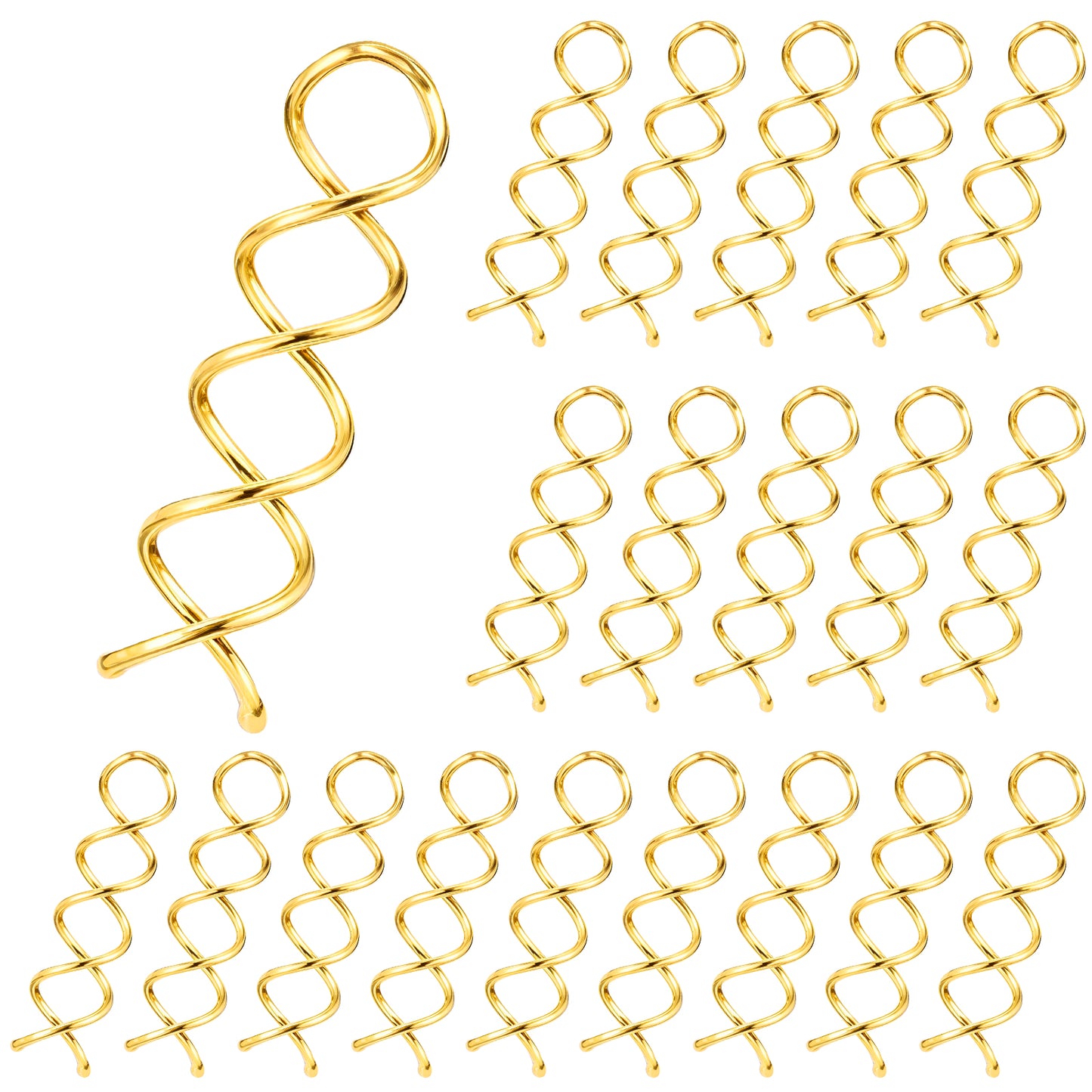 Molain 20 Pcs Spiral Hair Pins, Spiral Twist HairPins Spin Pin for Hair, Alloy Spirals Bobby Pin, Bun Maker Bun Twist Spirals HairPin with Non-scratch Rounded Tips for Women(Gold)