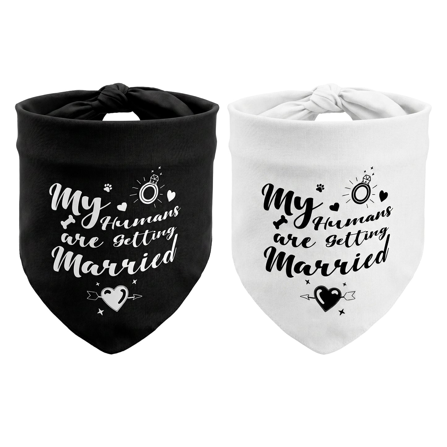 JJUNW 2 Pcs My Humans Are Getting Married Dog Bandanas, Engagement Gifts Dog Engagement Party Supplies, Dogs Wedding Outfit Wedding Stuff Decorations Bandanas