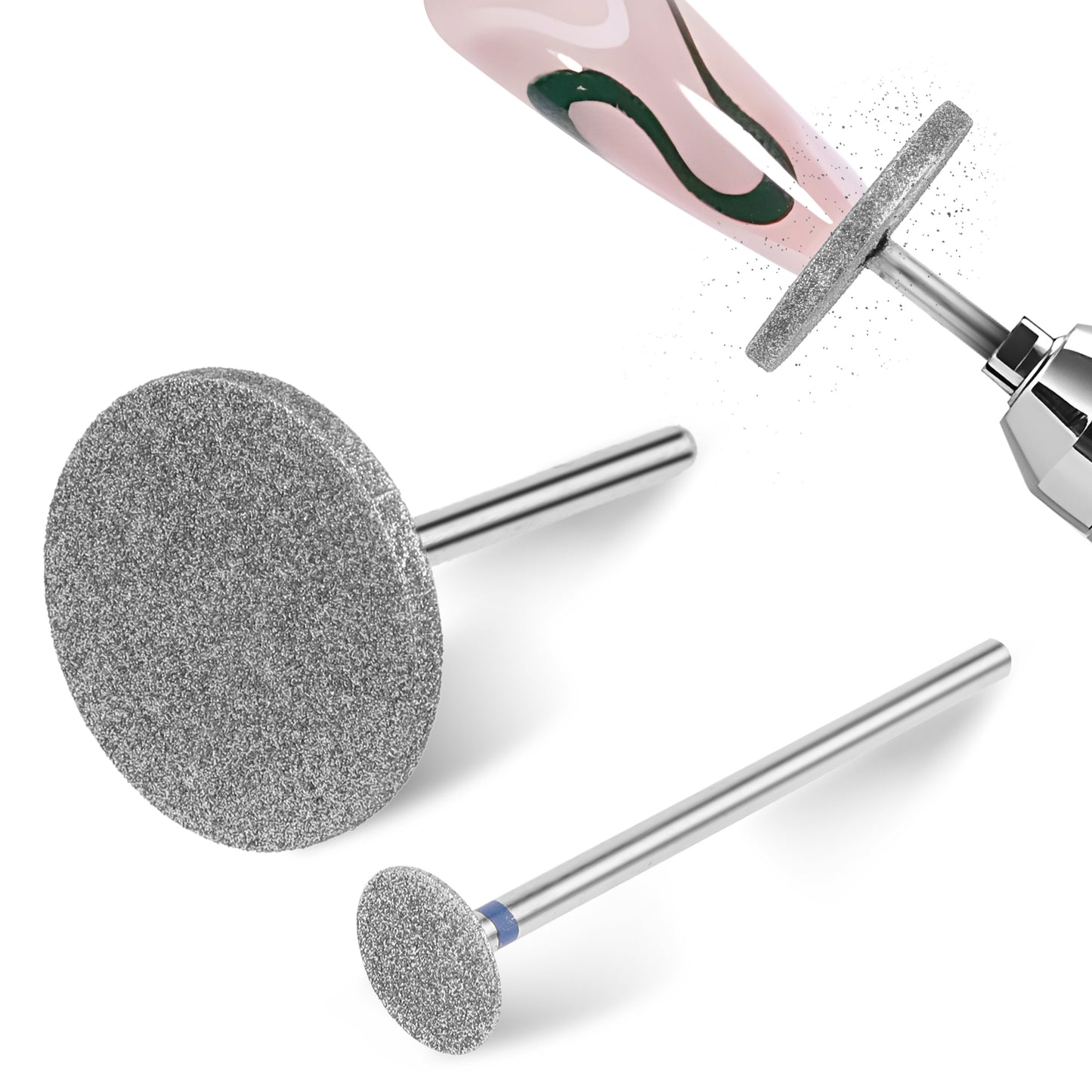 Yuanchu 2 Pcs Sanding Disc Nail Drill Bits, Flat Nail Drill Bit for Electric Foot File, Hard Skin Remover Discs for Pedicure Callus Removal Professional Manicure Pedicure Supplies for Nails Salon Home