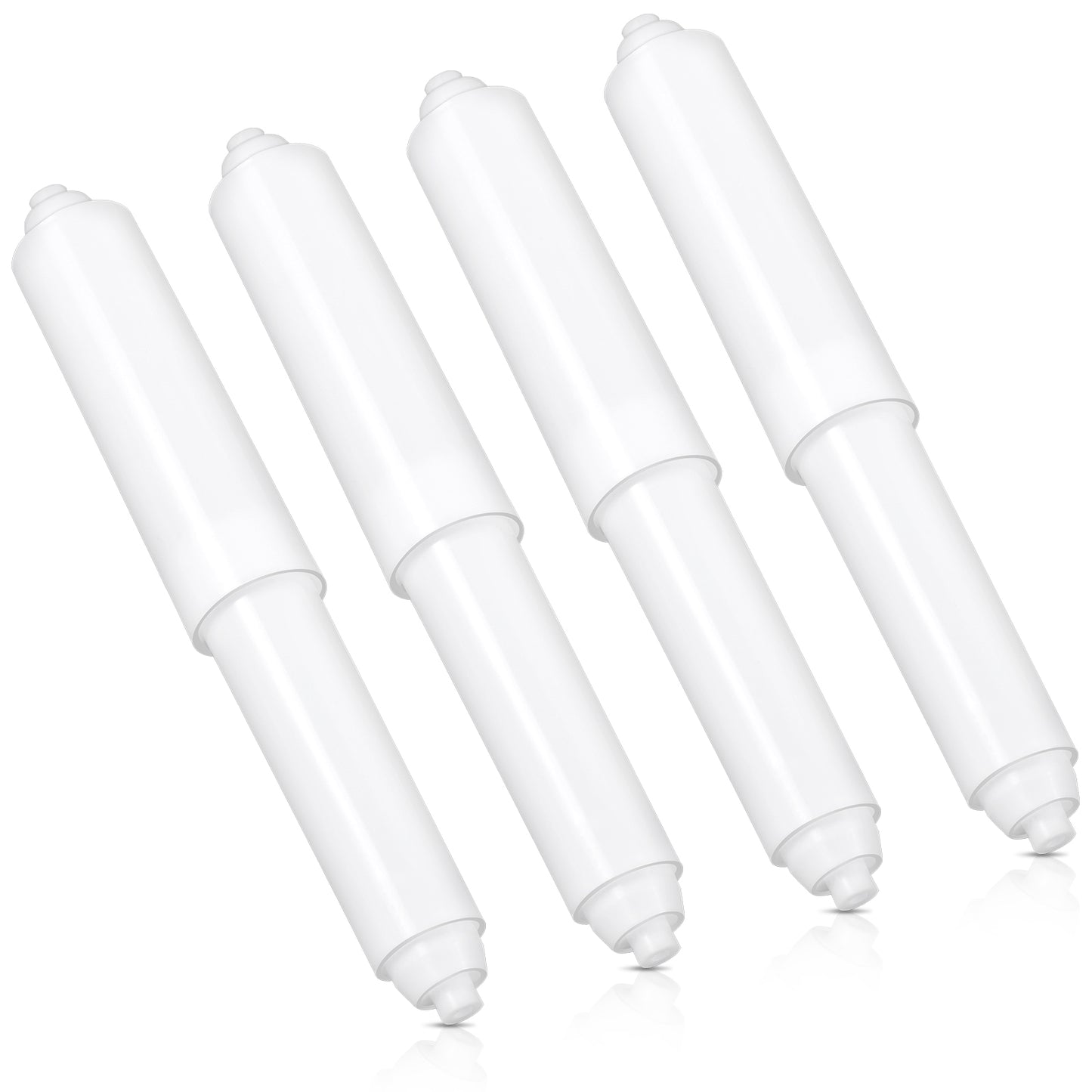 simarro 4 Pieces Toilet Paper Roller Replacement Rods, Insert Suction Toilet Roll Holder With Spring Rod, Adjustable Tissue Box Roll Core Bathroom Plastic Rod, Toilet Paper Holder Roller (White)