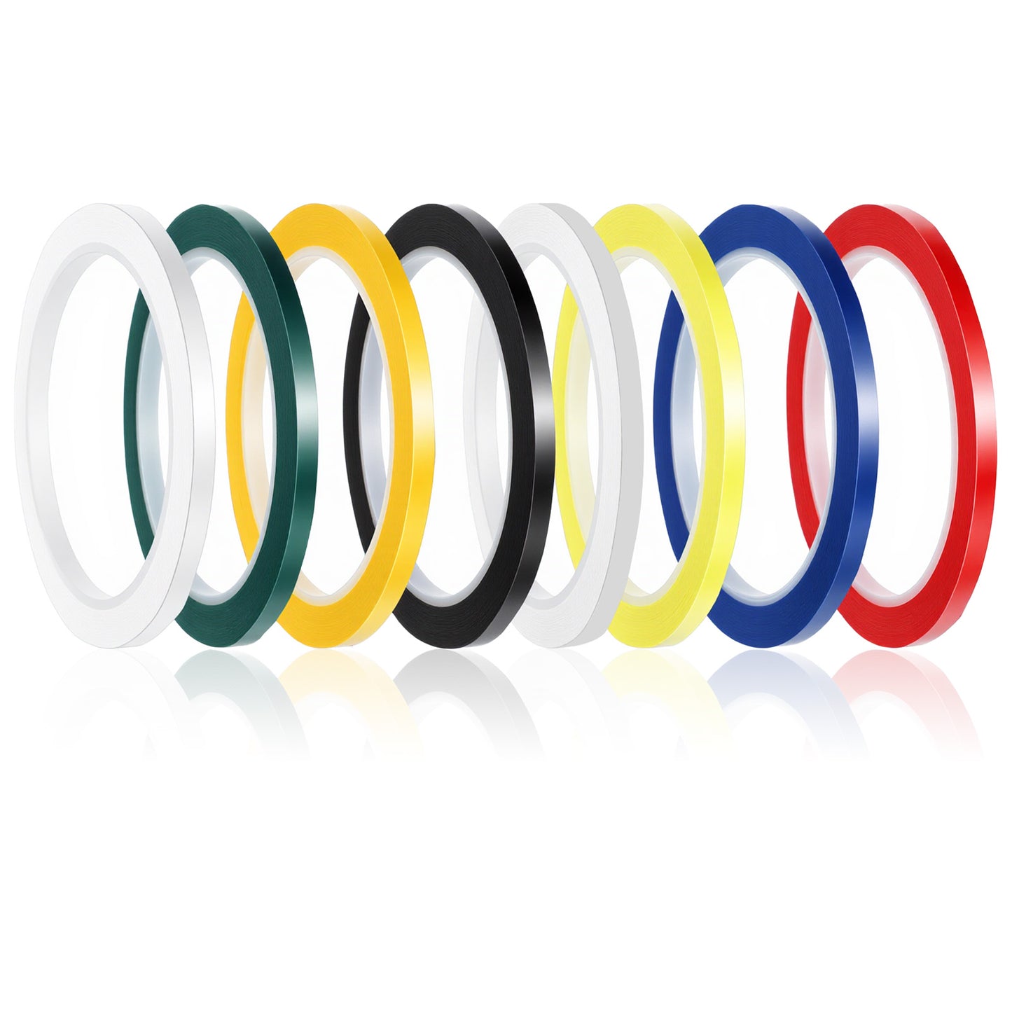 DOPENSPI 8 Rolls Thin Grid Marking Tape, 5mm Colorful Self-Adhesive Versatile White Board Tape Graphic Chart Tapes Whiteboard Gridding Graphic Tapes for Office Chart Presentation Craft (66m per Roll)