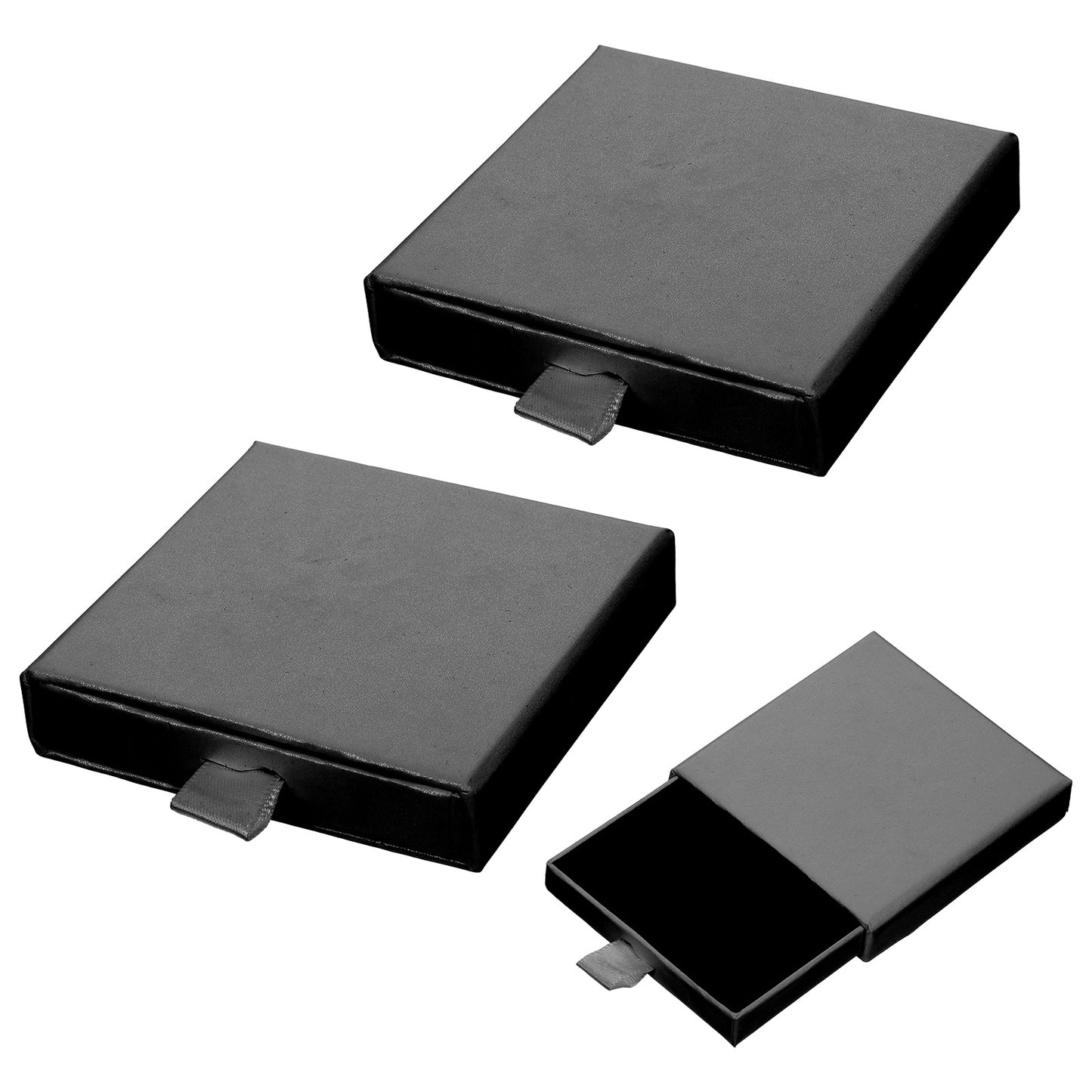 Cobee 3 Pack Jewelry Gift Boxes, Small Cardboard Jewelry Boxes 3.1x3.1x0.7 Inch Bracelet Organizer Box Empty Pendant Storage Case for Necklace Ring Earring Ring (Black)