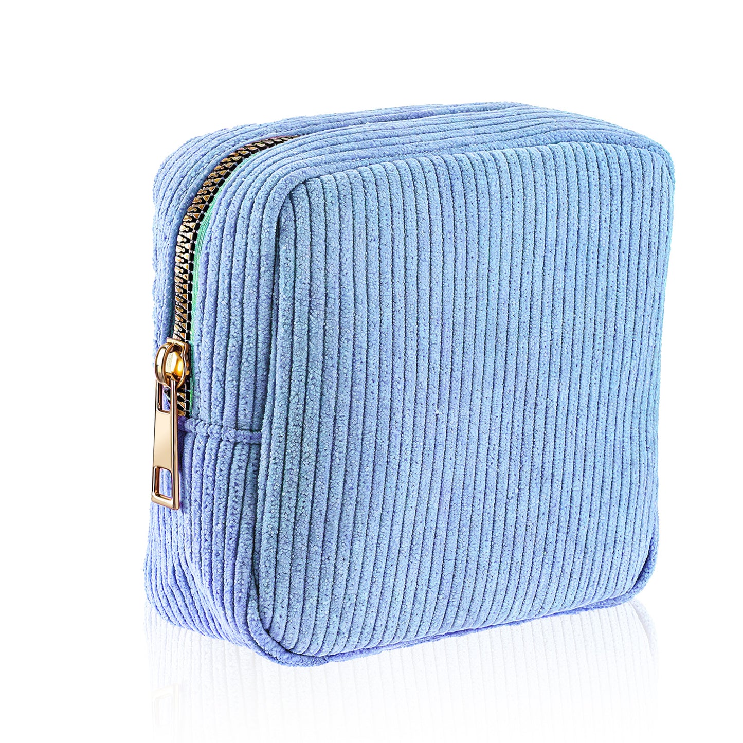 Yuanchu Period Bag for Teen Girls, Corduroy Sanitary Napkin Storage Bag Sanitary Tampon Bags Cute Period Pouch Soft Menstrual Cup Pouch for School Office Storage Sanitary Products(Blue)