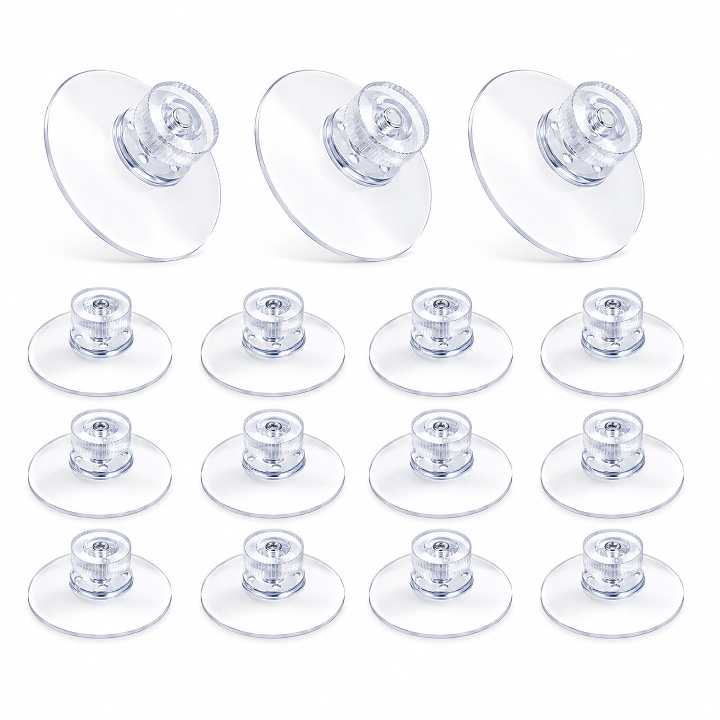 JJUNW 15pcs Suction Cups with Screws Nut, Clear Suction Cup, Glass PVC Suctionpads Plastic Sucker Pad Strong Sucker for Window Car Glass Shade Cloth Bathroom Wall Door (32mm)