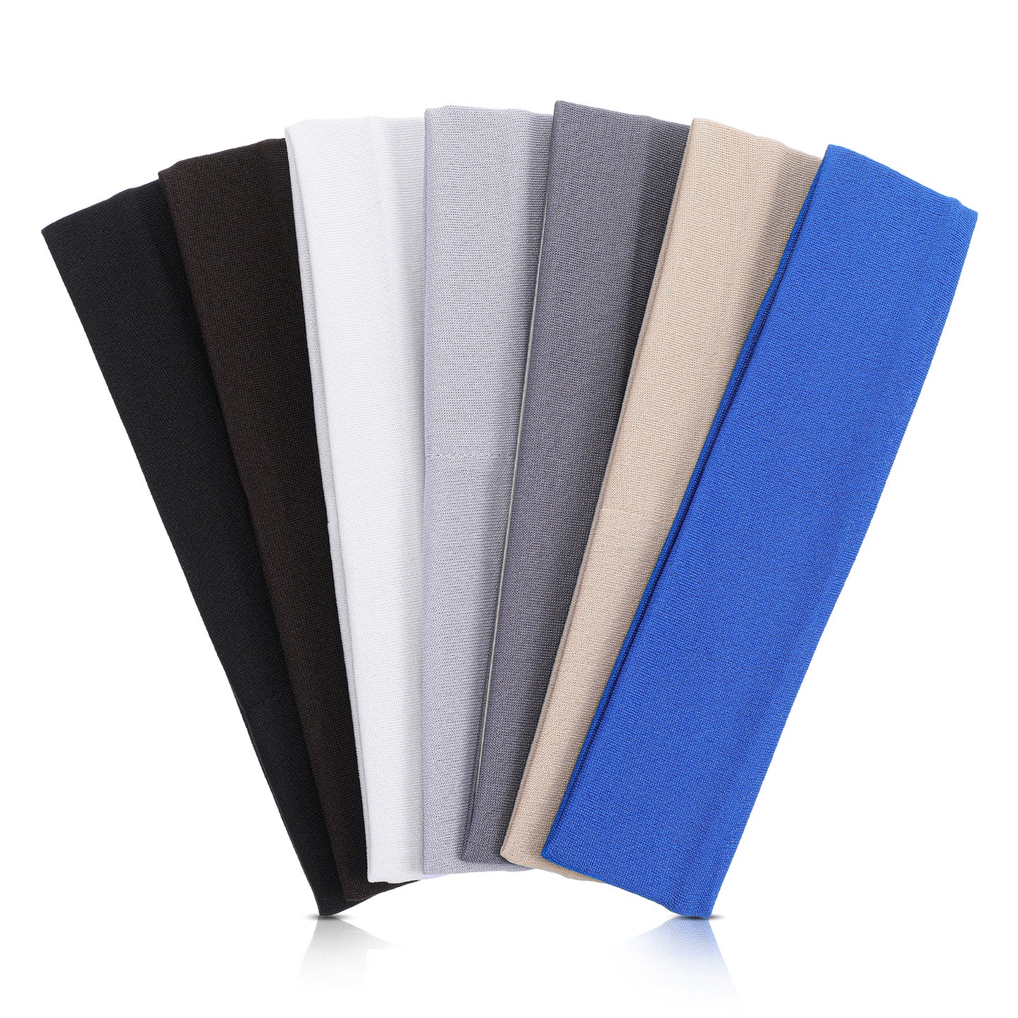 LXUEJIE 7 Pcs Headbands for Women's Hairs, 5.5cm Elastic Hair Band, Fashion Hair Bands for Women Men, Soft Head Band Fashion Headband for Women Girls for Sports Makeup Yoga Running, Multicoloured