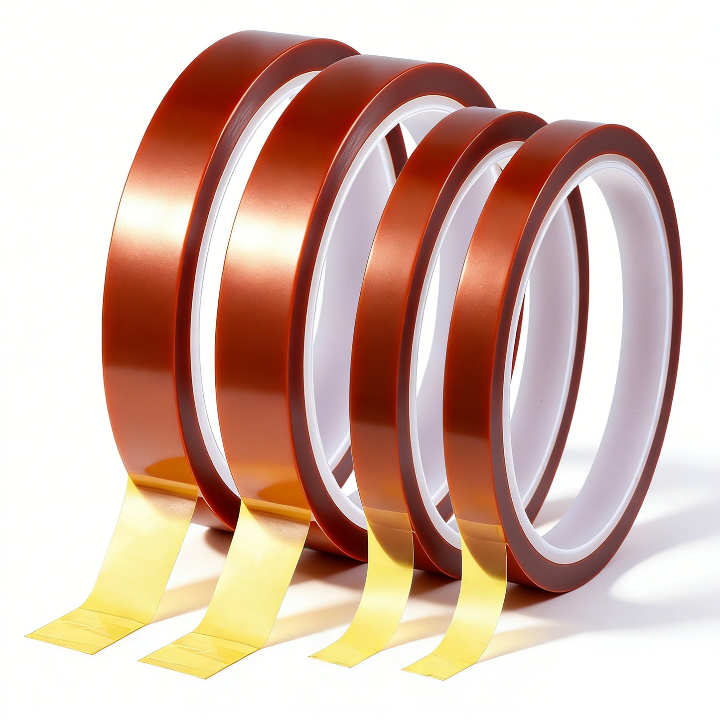 XLIUAX 4 Rolls 98ft Heat Resistant Tape, High Temperature Tape, 10mm and 15mm 2 Sizes Heat Transfer Tapes, Thermal Sublimation Press for Heats Sublimation Press Vinyl DIY and Industrial Use(Brown)