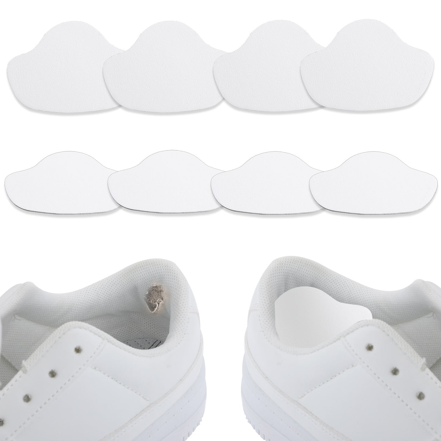 cobee 4 Pairs Shoe Glue Sole Repair, Shoe Hole Leather Repair Tool, Self-Adhesive Leather Repair Piece Heel Protector Suitable for Sports Shoes, Leather Shoes, High Heels Shoe Hole Repair Kit(white)
