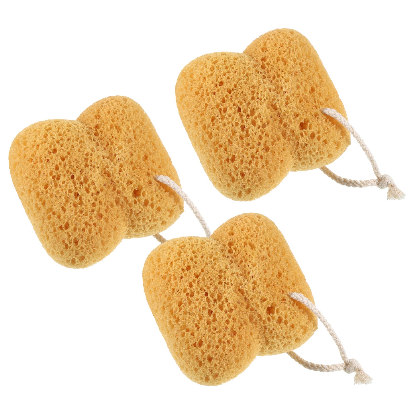 JJUNW 3 Pcs Bath Sponge, Larger Natural Sponges, Body Scrubber for Bathing Exfoliating Shower Pouf for Shower Gentle Deep Cleansing Lots of Lather Ultra-Soft