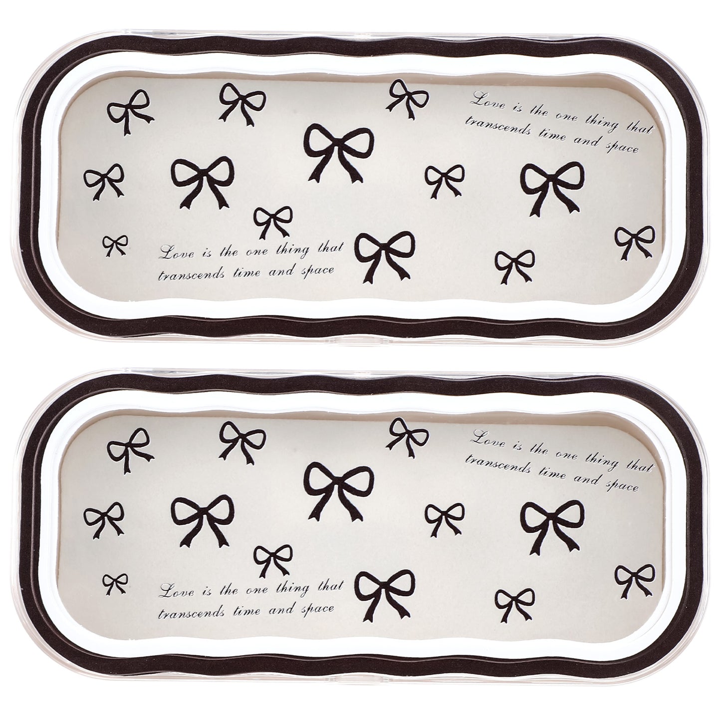 WJIAAA Cute Bow Glasses Case Set,2 Pcs Hard Shell Cute Glasses Case Clear Eyeglass Box for Sunglasses Reading Eyeglasses