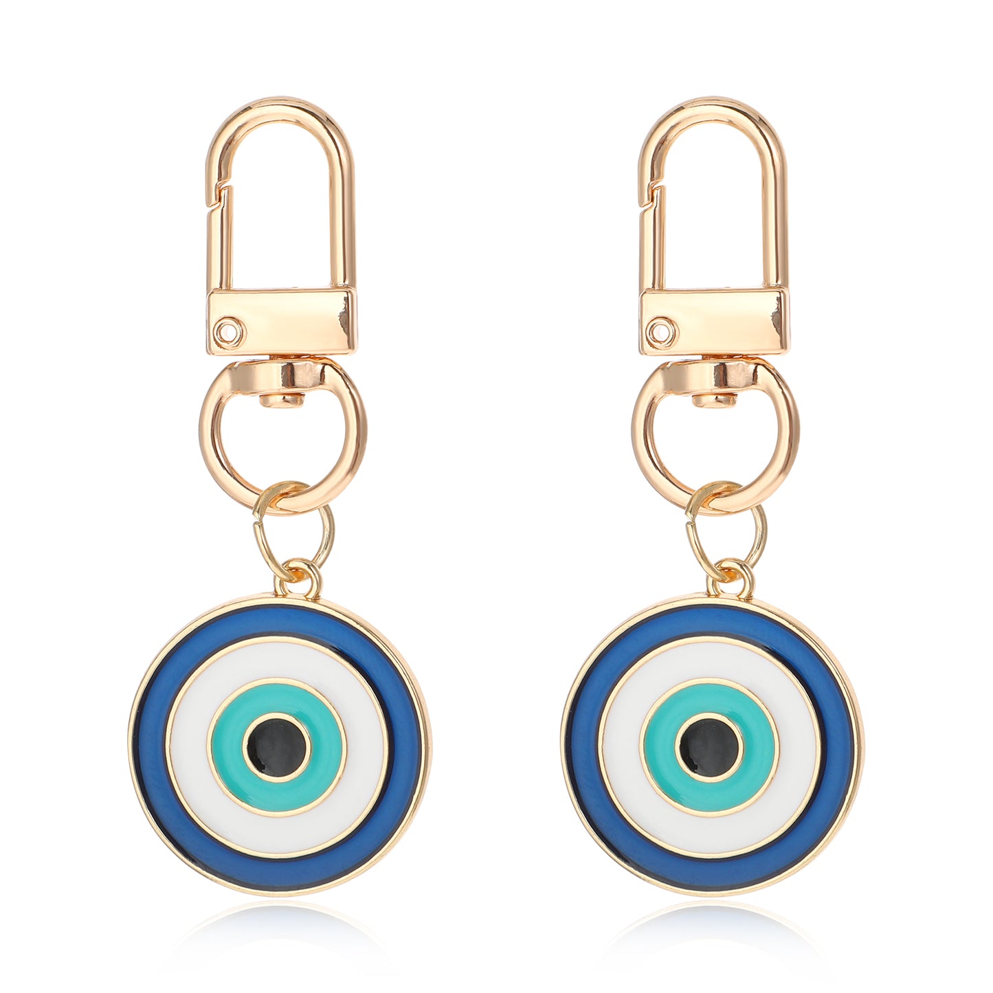 Yuanchu 2Pcs Colorful Evil Eye Keychains, Good Luck Amulet Protection Car Key Chain Bag Purse Keychain for Women and Men