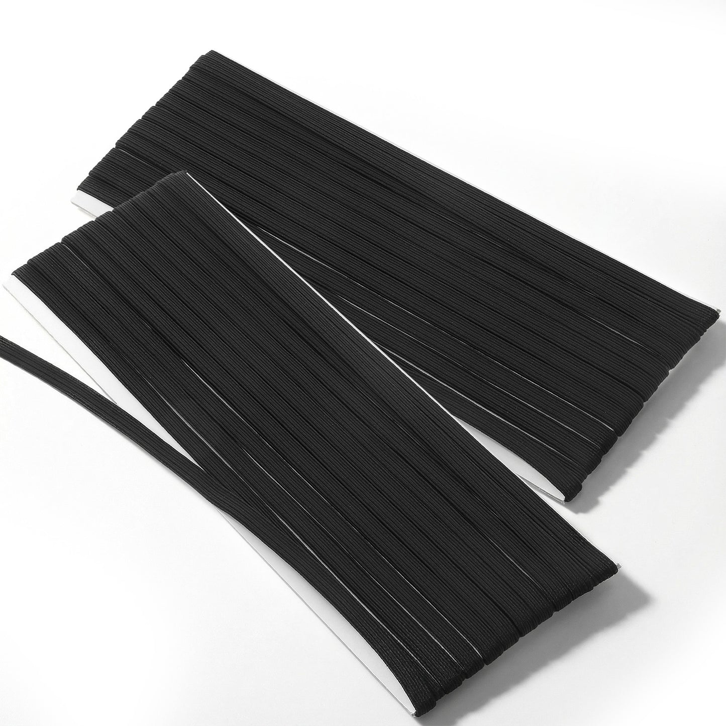 DOPENSPI 2Pcs Elastic for Sewing, Black Sewing Elastic Flat Band 1/4 Inch Wide 6 m Cord for DIY Crafts Waistbands Clothing Mask Making