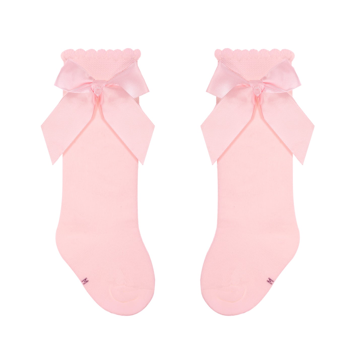 AOZUO Baby Knee Socks, Bow Ruffled Knee High Socks Long Cotton Tube Stockings for Infant Toddler Girls Newborn Dress Socks (UK, Numeric, 5, 12.5, Pink)