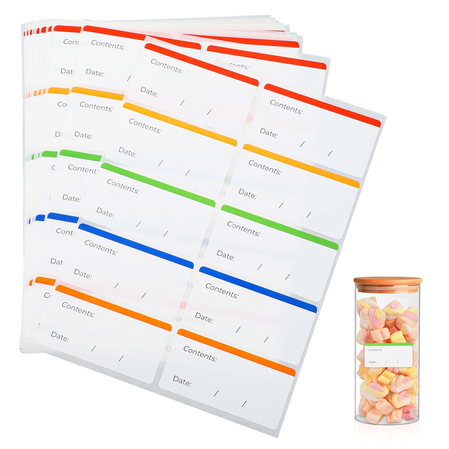 300 Pcs Colorful Freezer Labels, Easy Peel Off Frozen Food Label Stickers, 6x3 cm Waterproof Removable Sticky Labels for Meal Prep Storage Spice Date