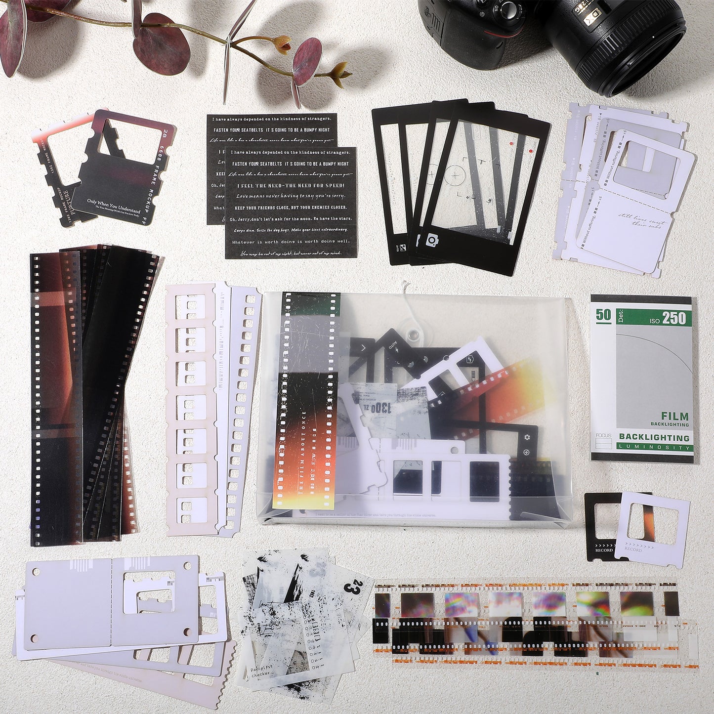 XLIUAX 94 PCS Vintage Scrapbooking Kit, Film Scrapbook Paper Packs for Journaling Vintage Movie Film Stickers Waterproof Tape Stickers for DIY Planners Art Crafts Collage Album