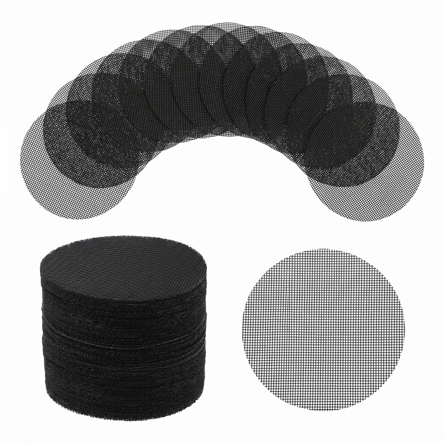 Amabro 200Pcs Flower Pot Mesh Pad, 4 Inch Drainage Mesh for Plant Pots Dia 5cm and 10cm Garden Drainage Grid Mat Improves Ventilation and Waterlogging Prevent Soil Loss Ant(Round)