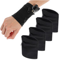 WJIAAA 4 Pcs Wrist Wallet for Women, 4.13 Inch Zippered Wrist Wallets for Running, Jogging, Hiking & Basketball, Key & Card Holder, Nylon & Spandex for 7.9-9.4in Wrist Circumference
