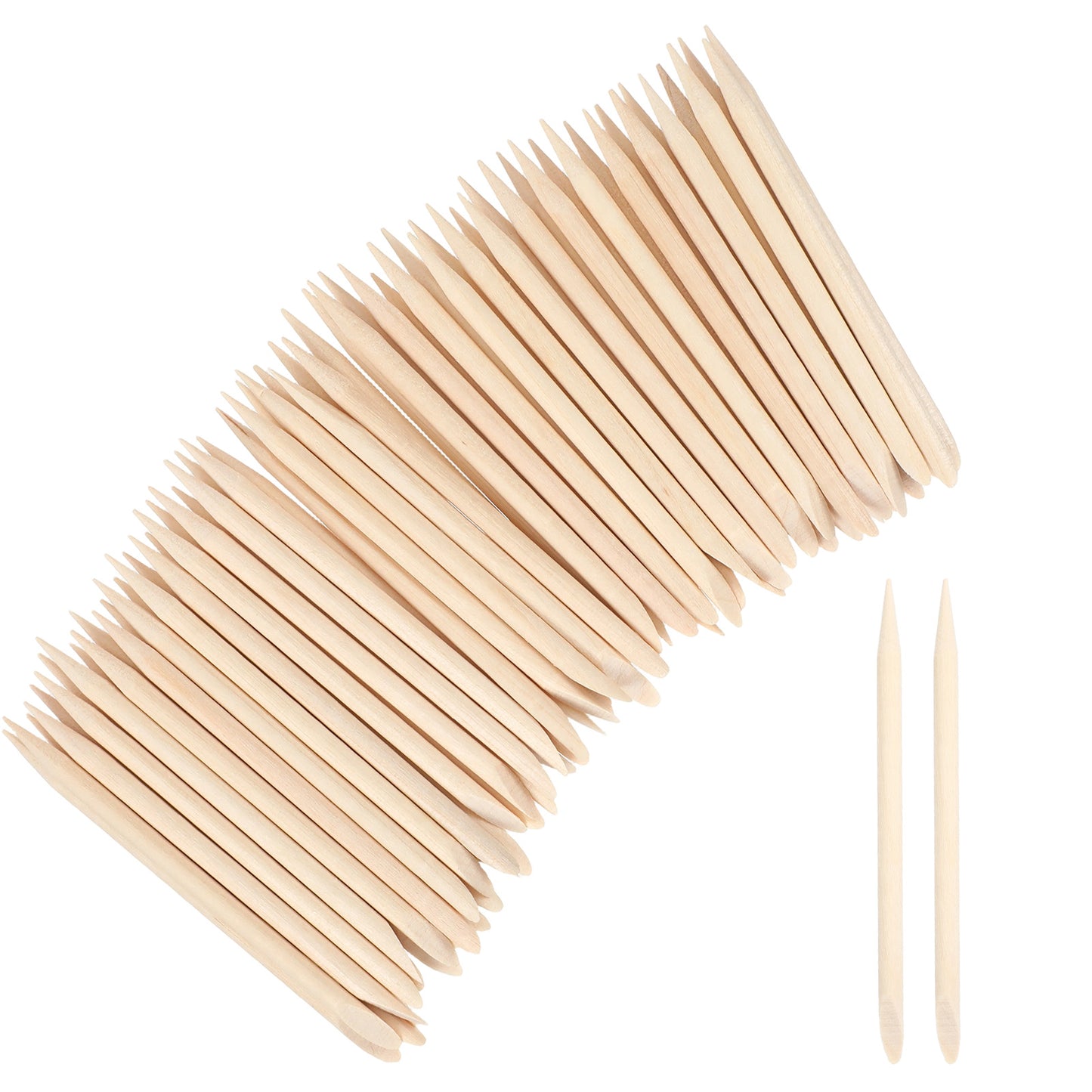 DOPENSPI 300PCS Wooden Orange Sticks for Nails, Double Sided Nail Cuticle Sticks 2.95in Wood Cuticle Pusher Remover Manicure Pedicure Tools Manicure Art Pedicure Orange Wood Stick for Nail Art