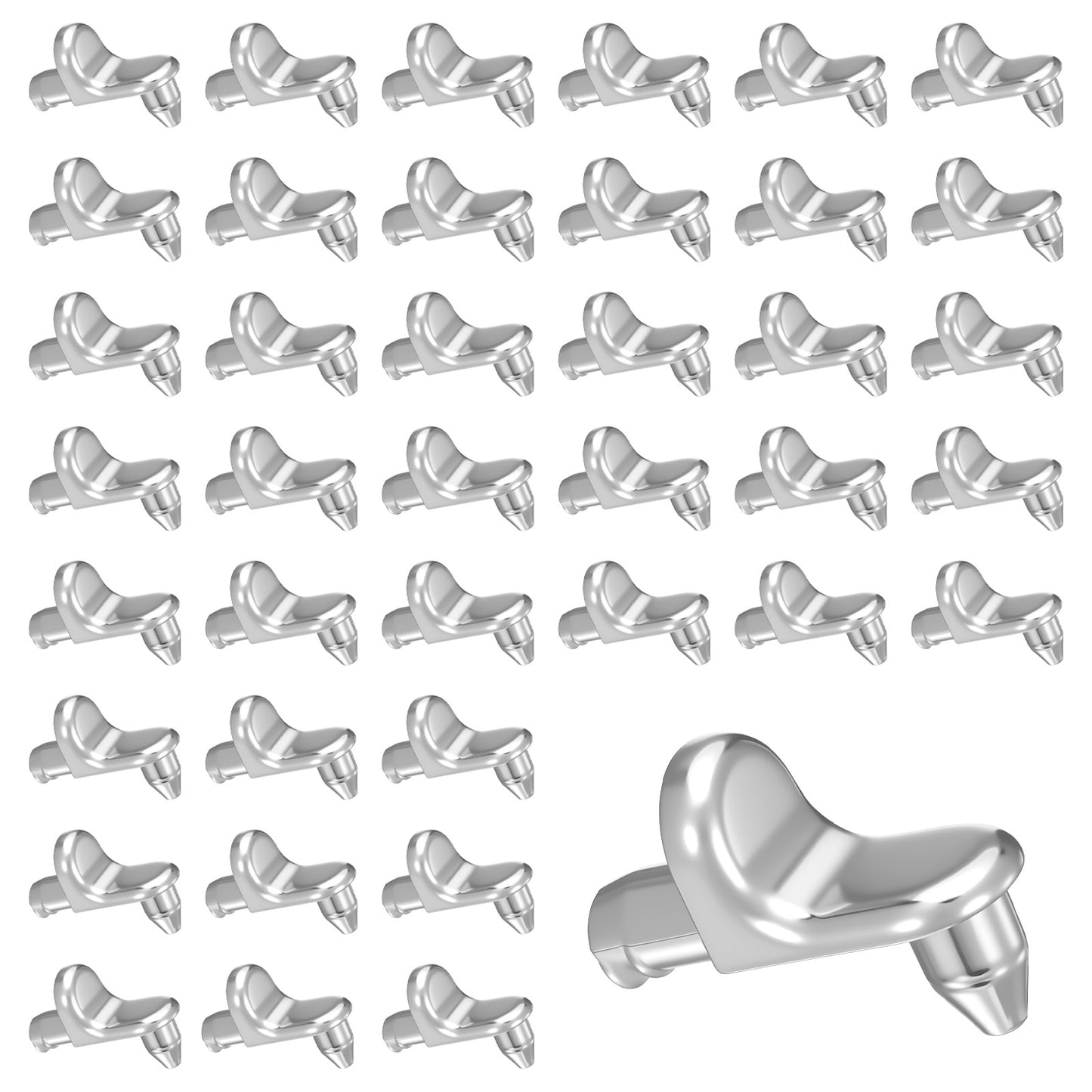 DOPENSPI 40 Pcs Metal Shelf Support Pegs, 5mm Kitchen Cupboard Shelf Supports Pegs L-Shaped Cabinet Studs Support Pins for Kitchen Wardrobe Bookcase