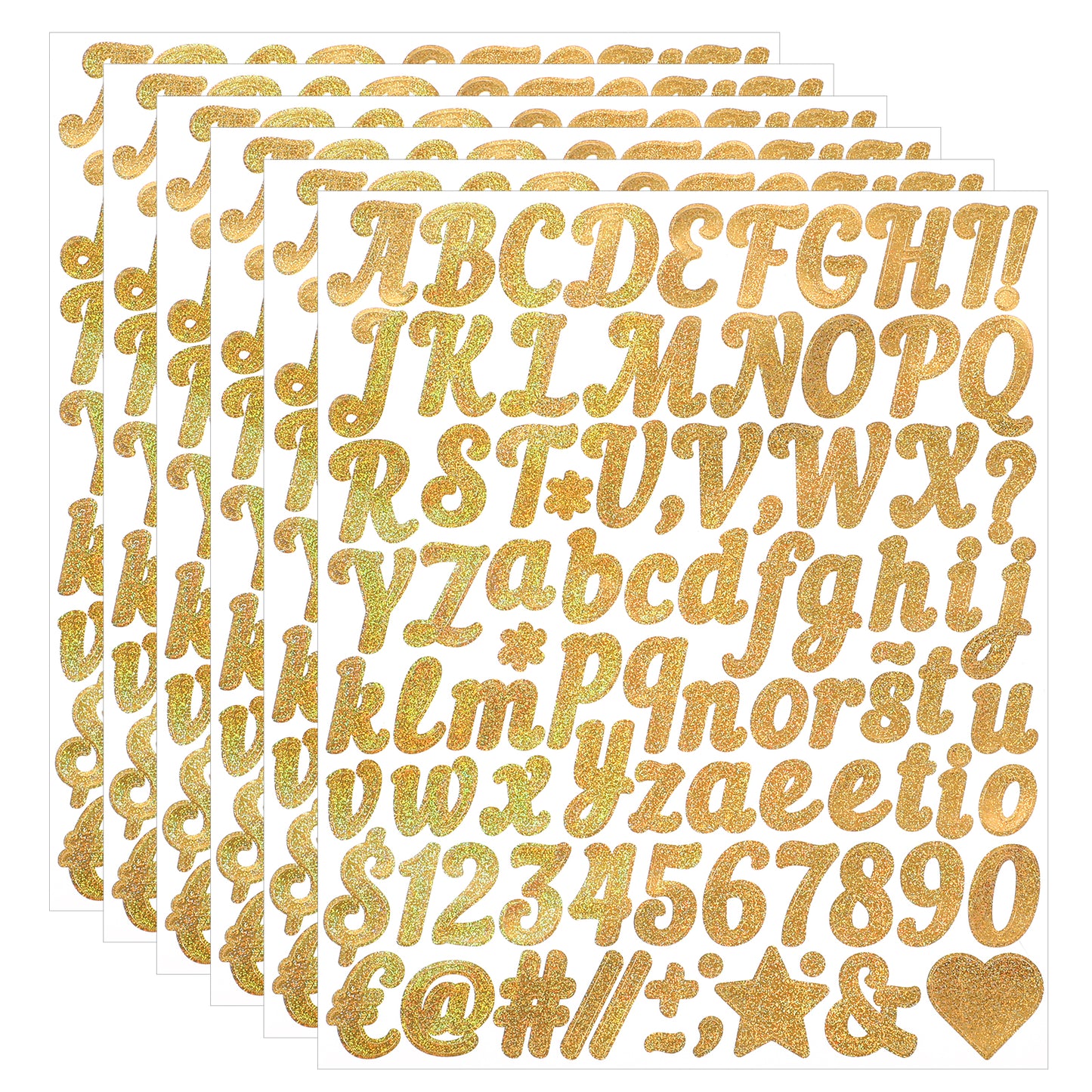 Giantree 1 Inch Small Self Adhesive Vinyl Letter Number Symbol Stickers Kit, Number Letter Stickers Waterproof Vinyl Alphabet Stickers for Mailbox, Water Bottle, Scrapbook, Notebook (Gold)
