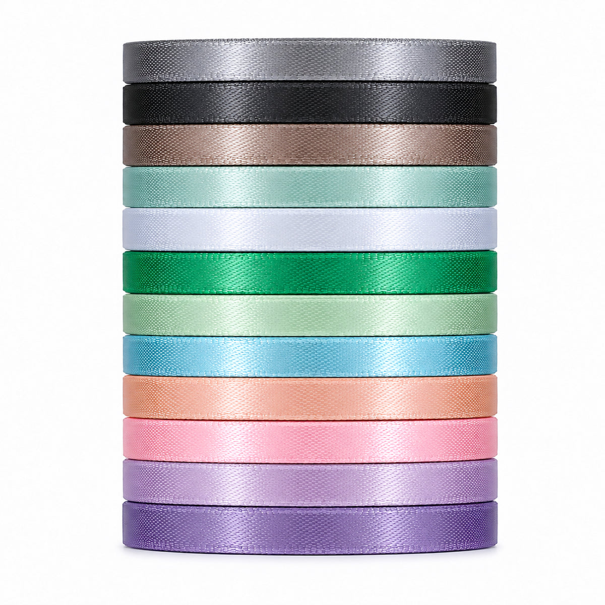SULIKJHUI Colorful Ribbon Pack, 12 Rolls 300 Yards Assorted Ribbons