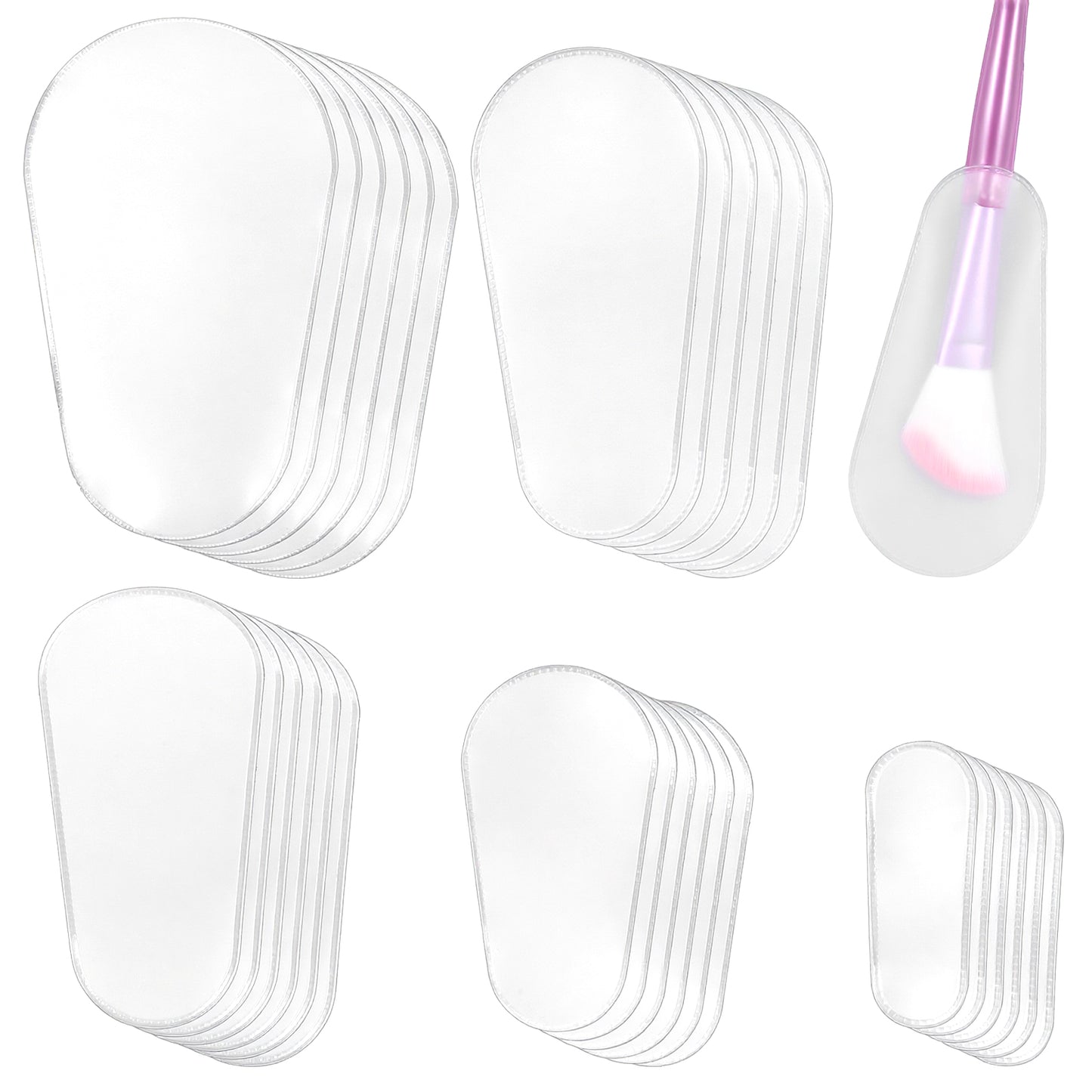 LXUEJIE 30 Pcs Makeup Brush Covers, 5 Sizes Cosmetic Brush Protectors, Dustproof Waterproof Brushes Cover Durable Plastic Brushes Guards for Daily Storage, Travel