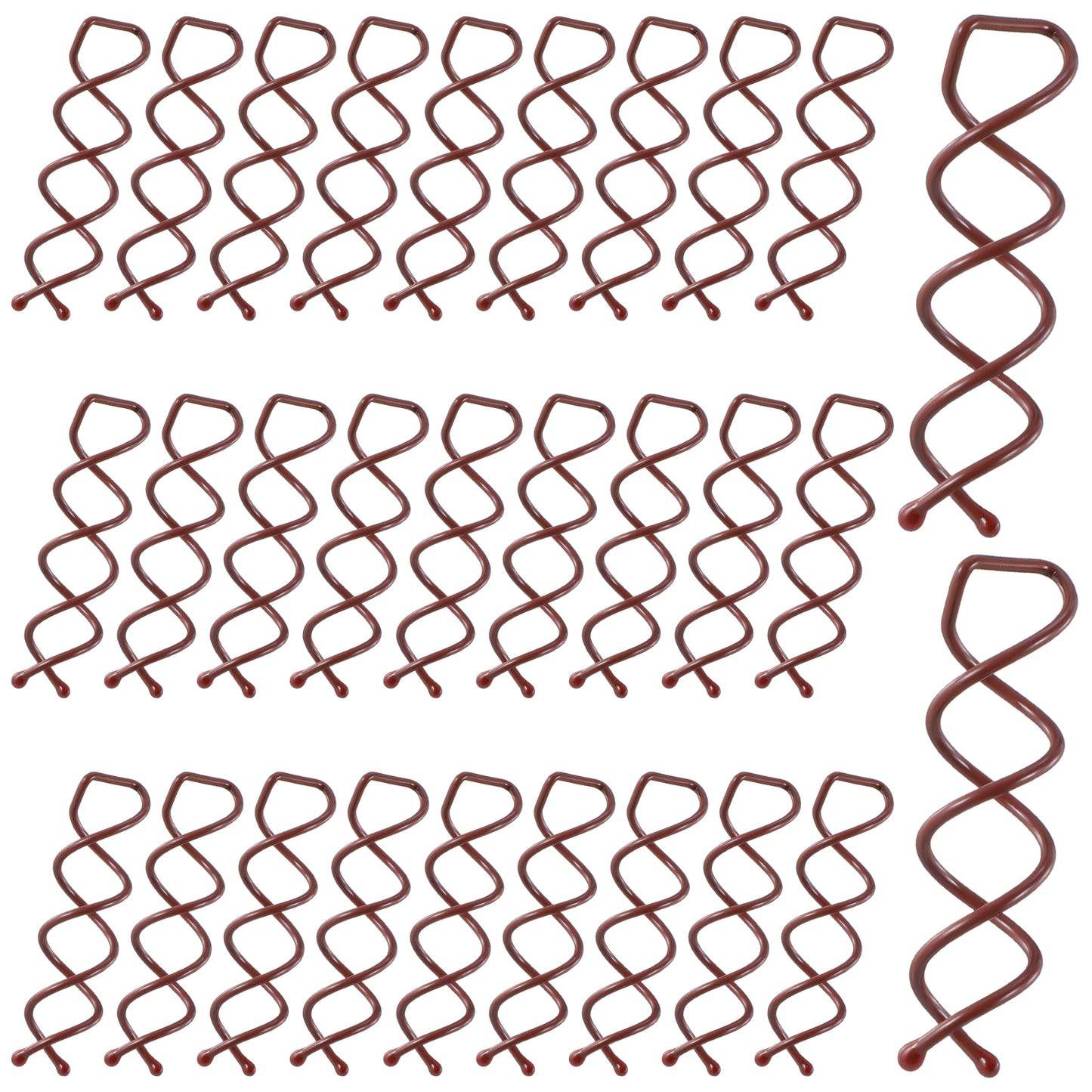 Molain 30 Pcs Spiral Hair Pins, Spin Pins for Hair, Alloy Spiral Bobby Pins, Bun Twist Spiral Hair Pins with Non-scratch Rounded Tips for Women Bun Hair Style(Brown)